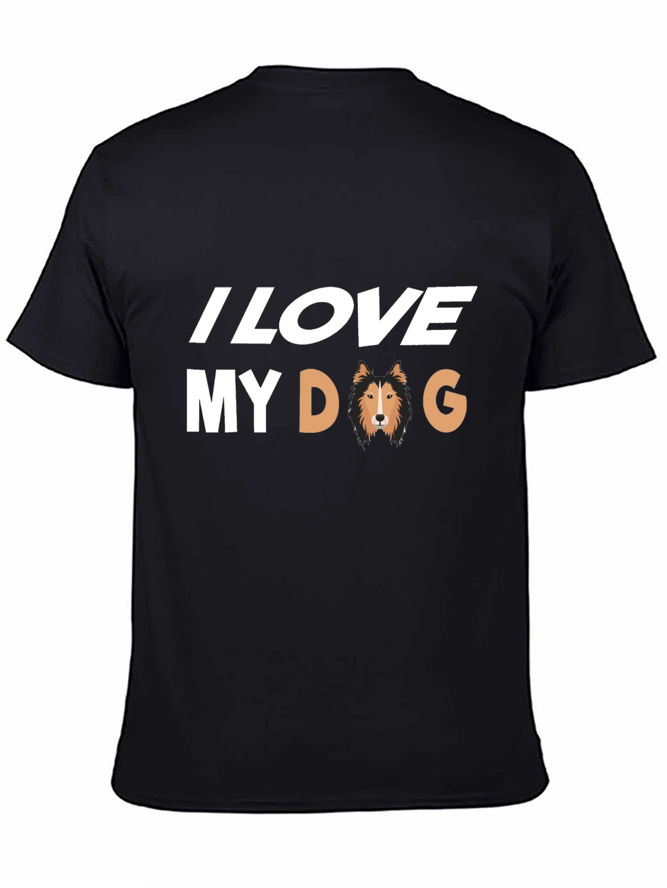 Black I Love My Dog Black T-Shirt view 4