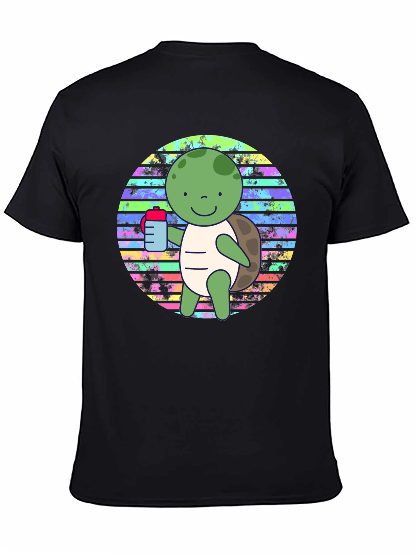 Black Cute Turtle Graphic Tee view 4