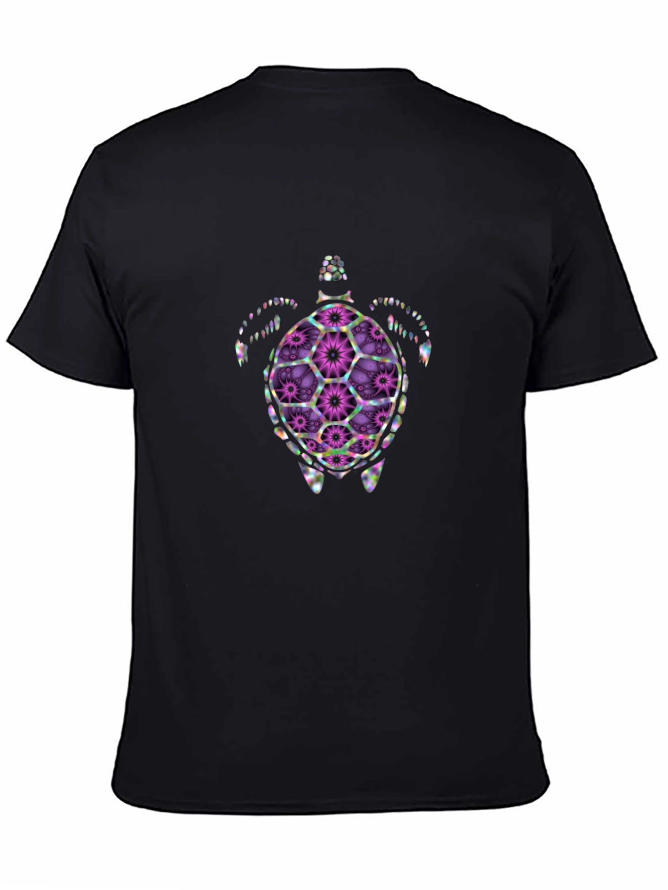 Black Floral Turtle Graphic T-Shirt view 4