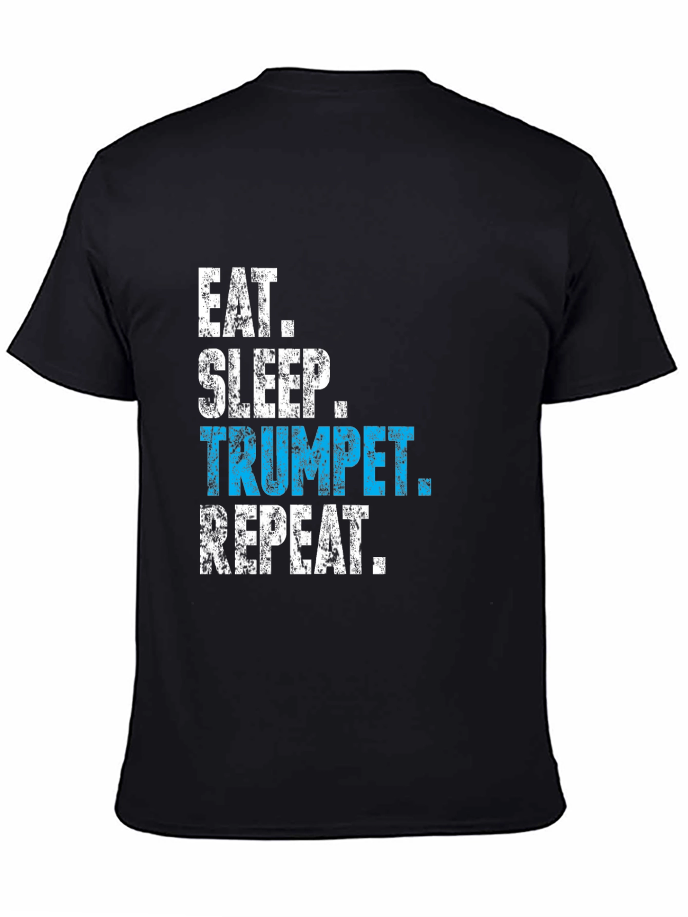 Black Eat Sleep Trumpet Repeat T-Shirt view 4