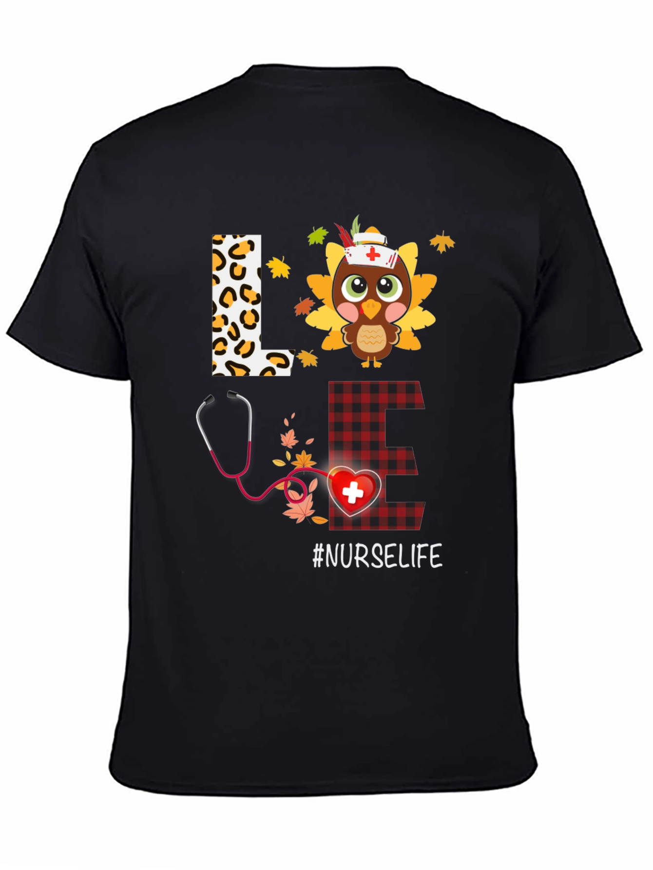 Black Nurse Life Thanksgiving T-Shirt view 4