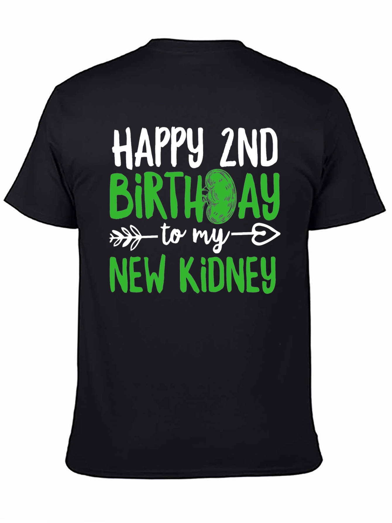 Black New Kidney 2nd Birthday T-Shirt view 4