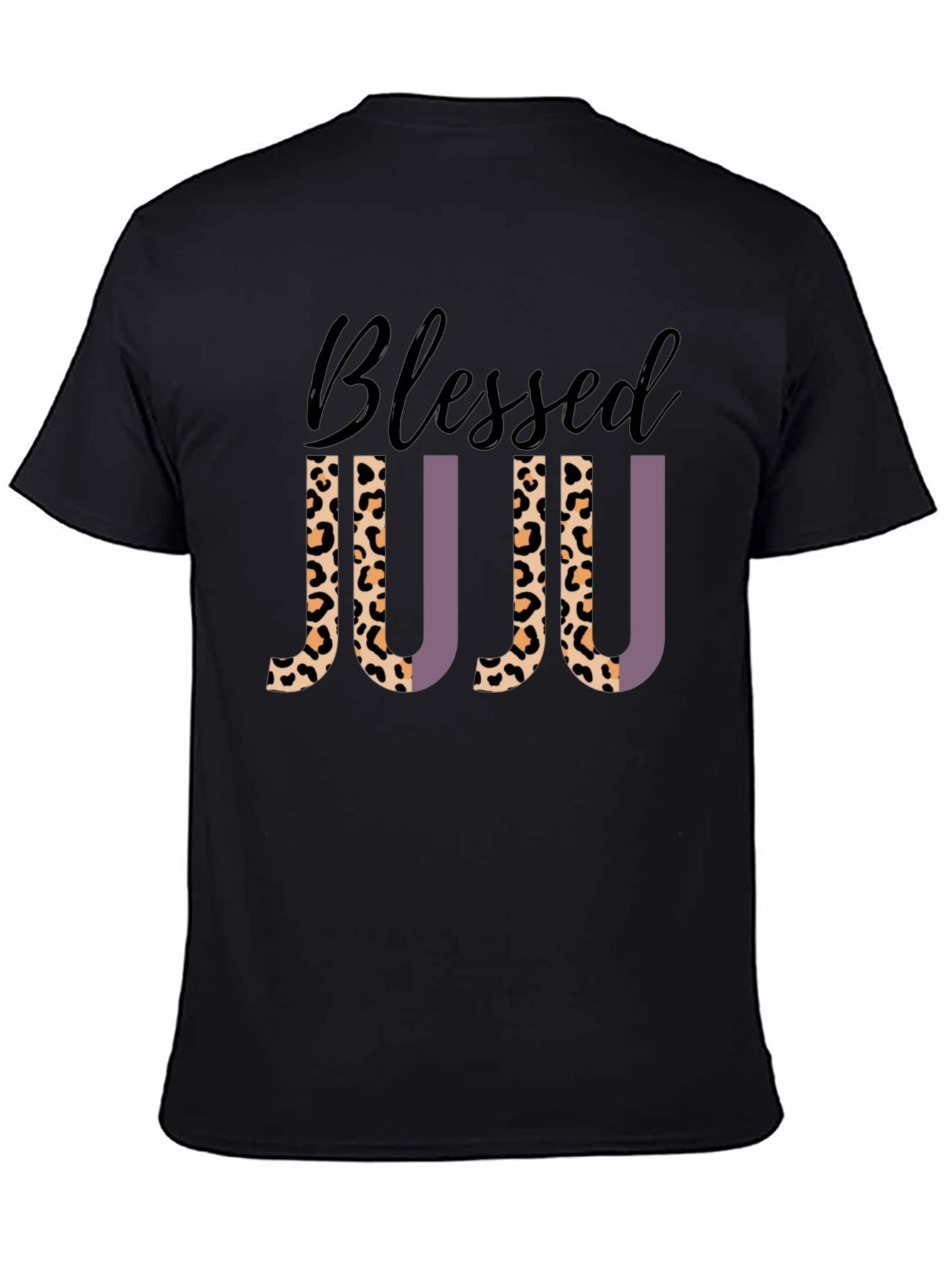 Black Blessed JUJU Leopard Print Graphic Tee view 4
