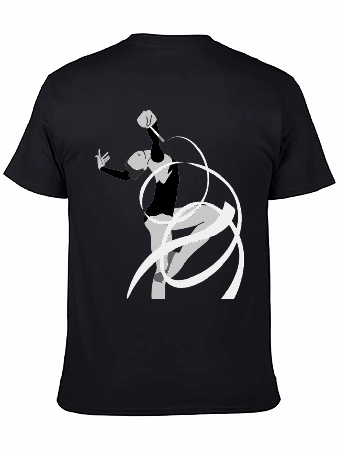 Black Rhythmic Gymnastics Graphic Tee - Black Cotton Blend view 4