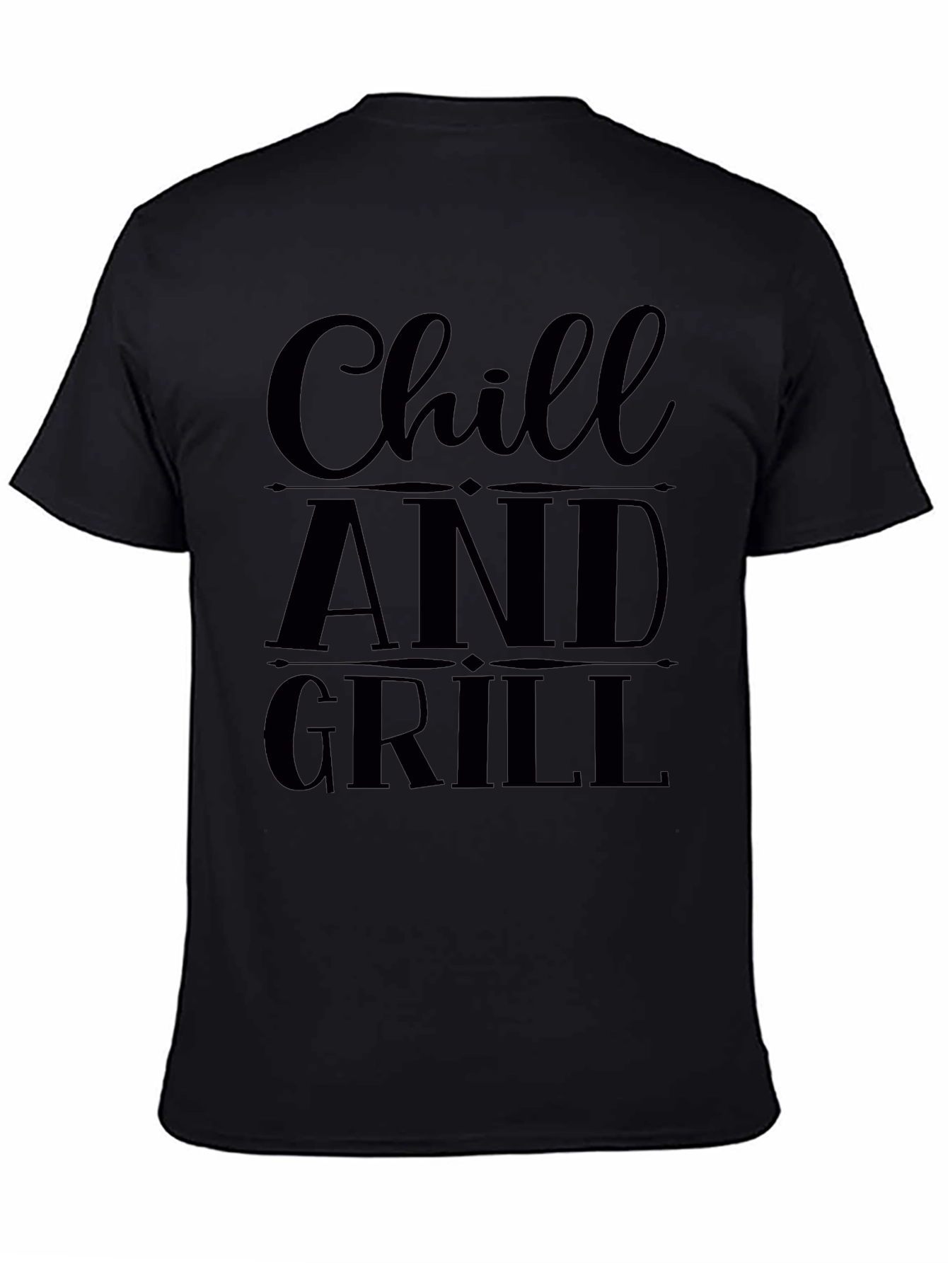 Black Chill and Grill Black Graphic T-Shirt view 4