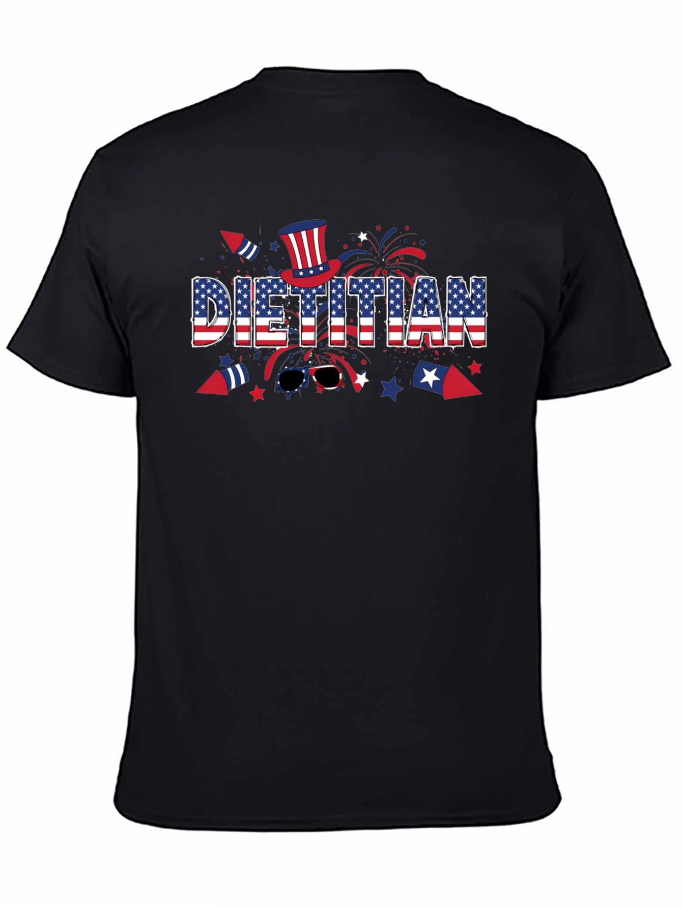 Black Dietitian Patriotic T-Shirt view 4