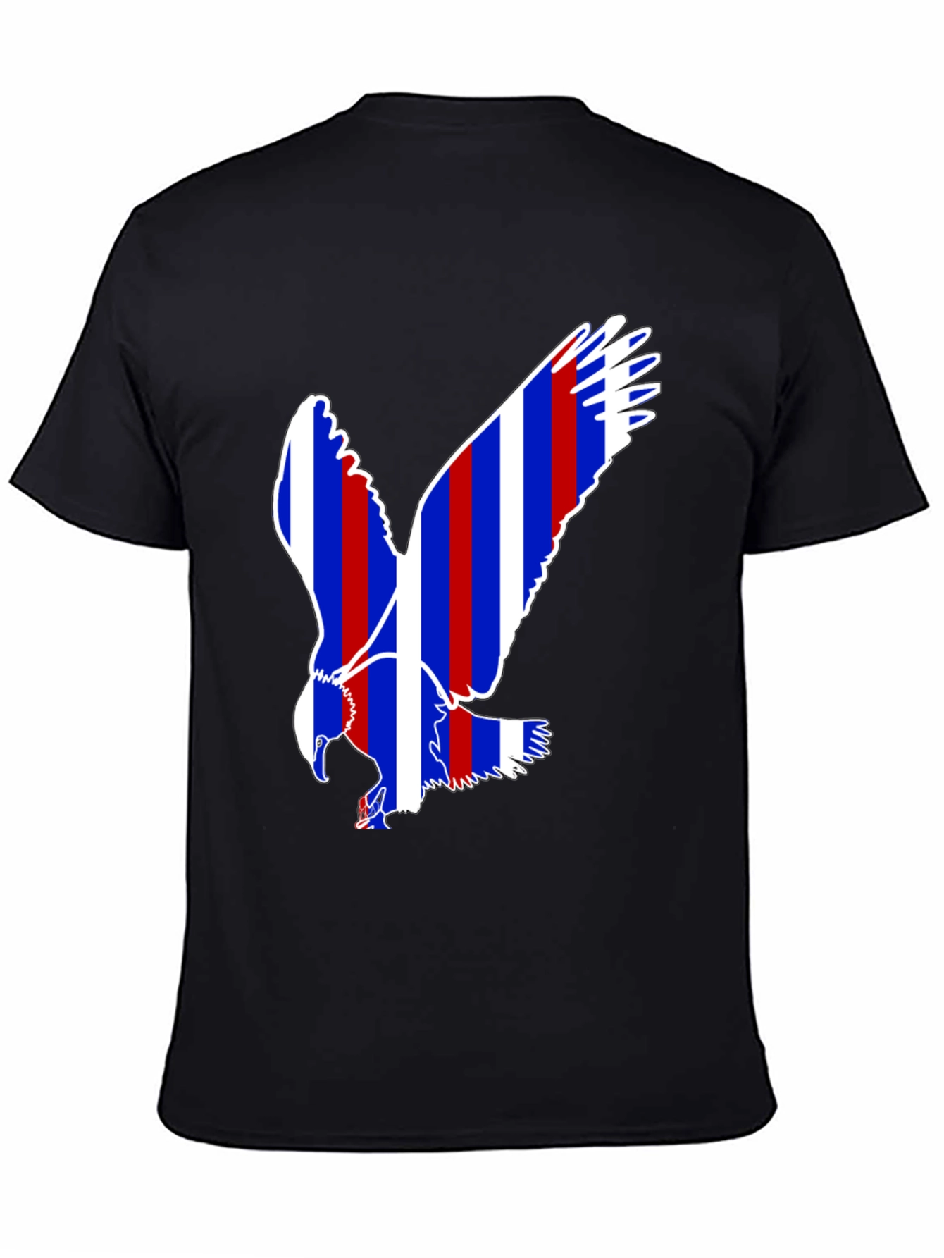 Black Patriotic Eagle Graphic Tee - Black Cotton Blend view 4