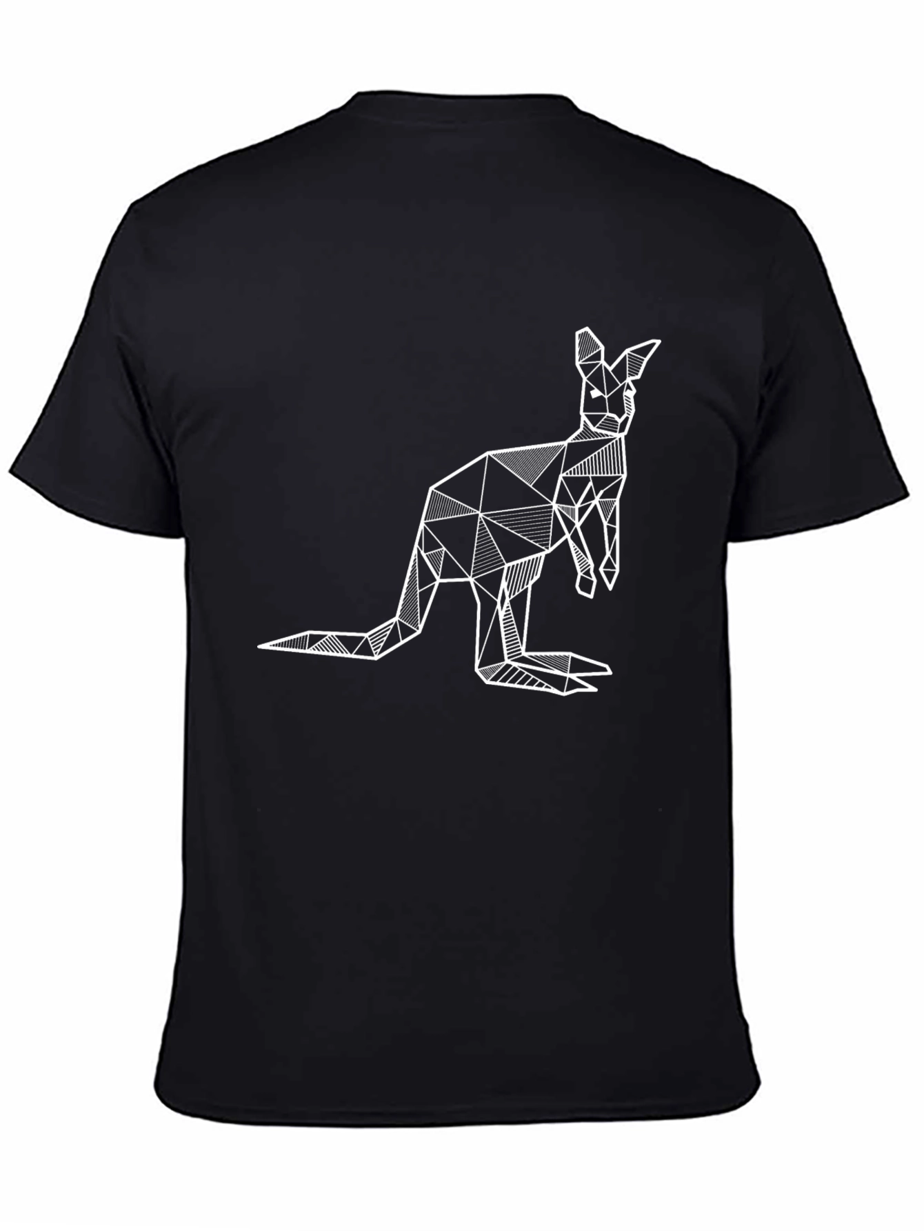Black Geometric Kangaroo Graphic Tee - Black T-Shirt view 4