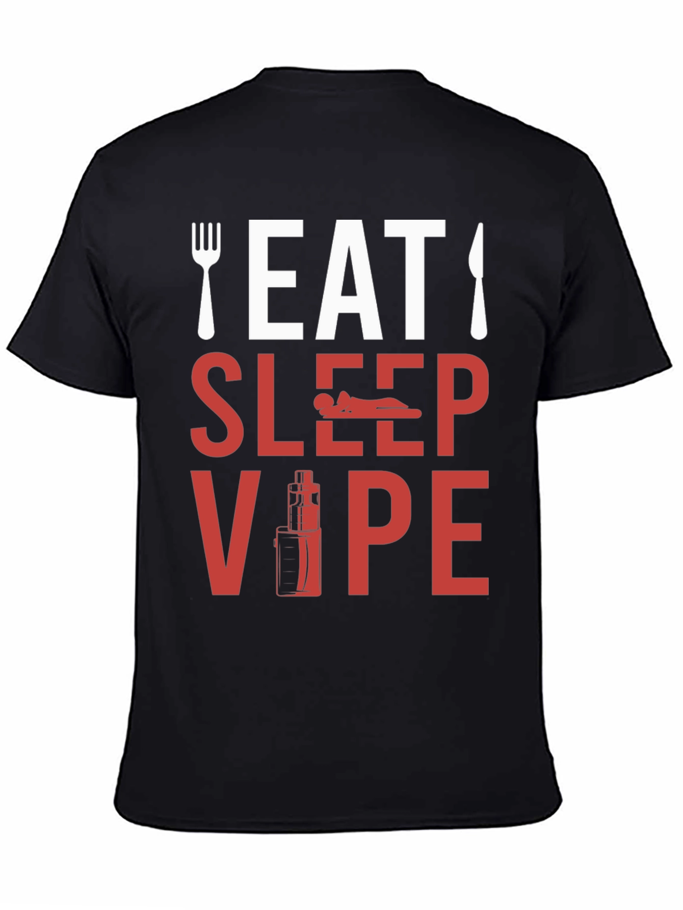 Black Eat Sleep Vape T-Shirt - Novelty Graphic Tee view 4