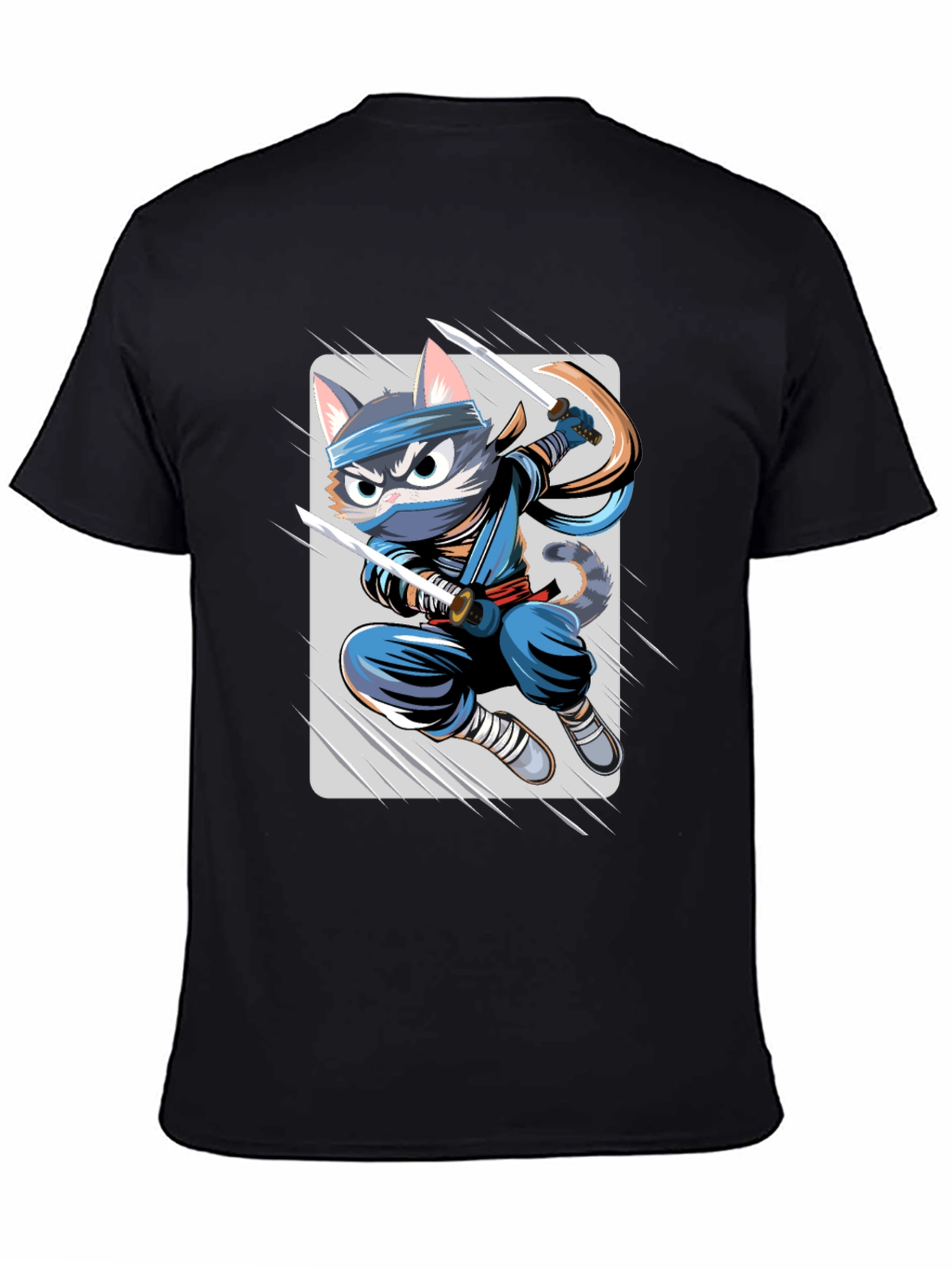 Black Ninja Cat T-Shirt - Unique Cartoon Graphic Tee view 4