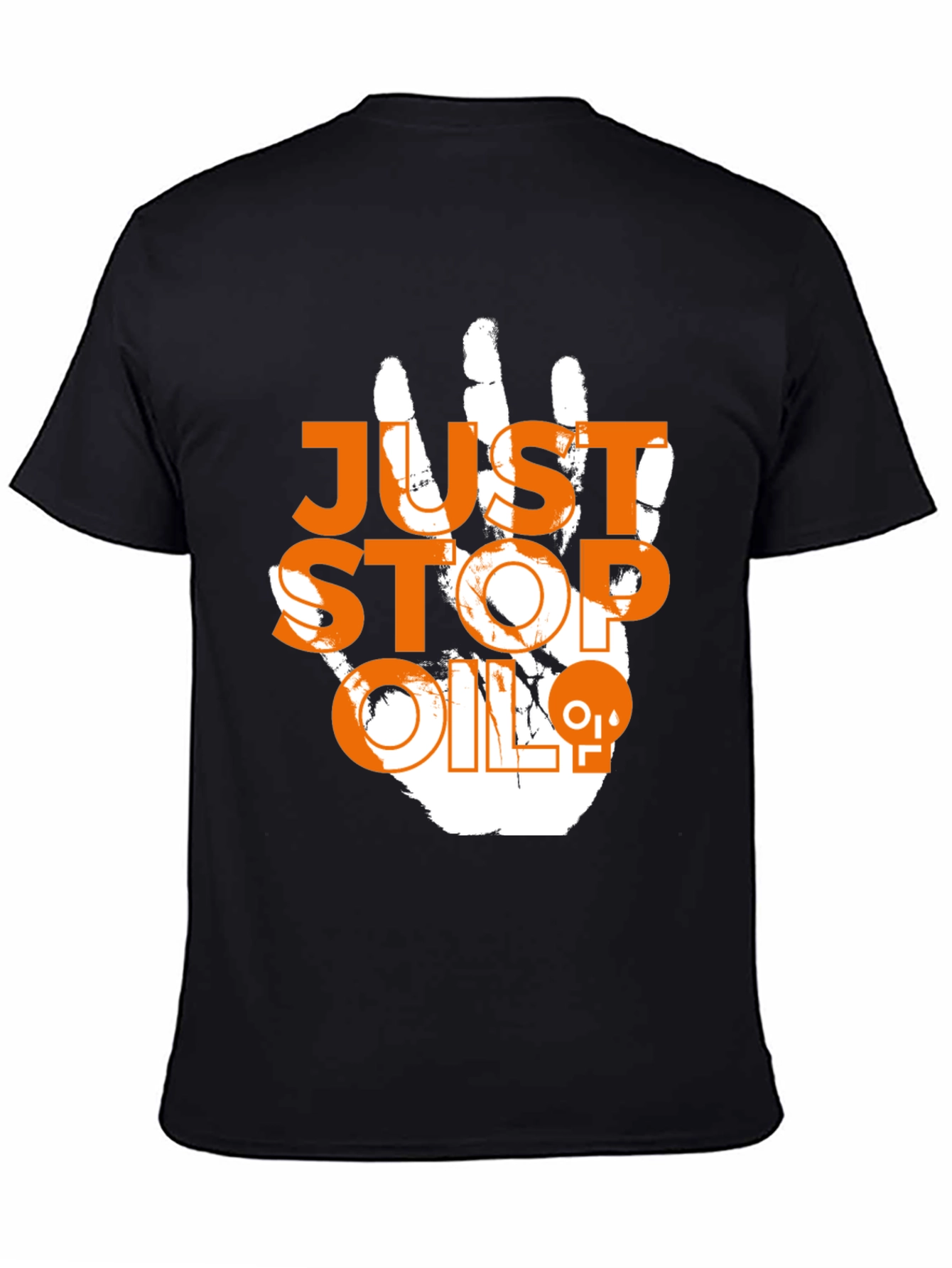 Black Just Stop Oil Tee - Eco-Friendly Activist Shirt view 4