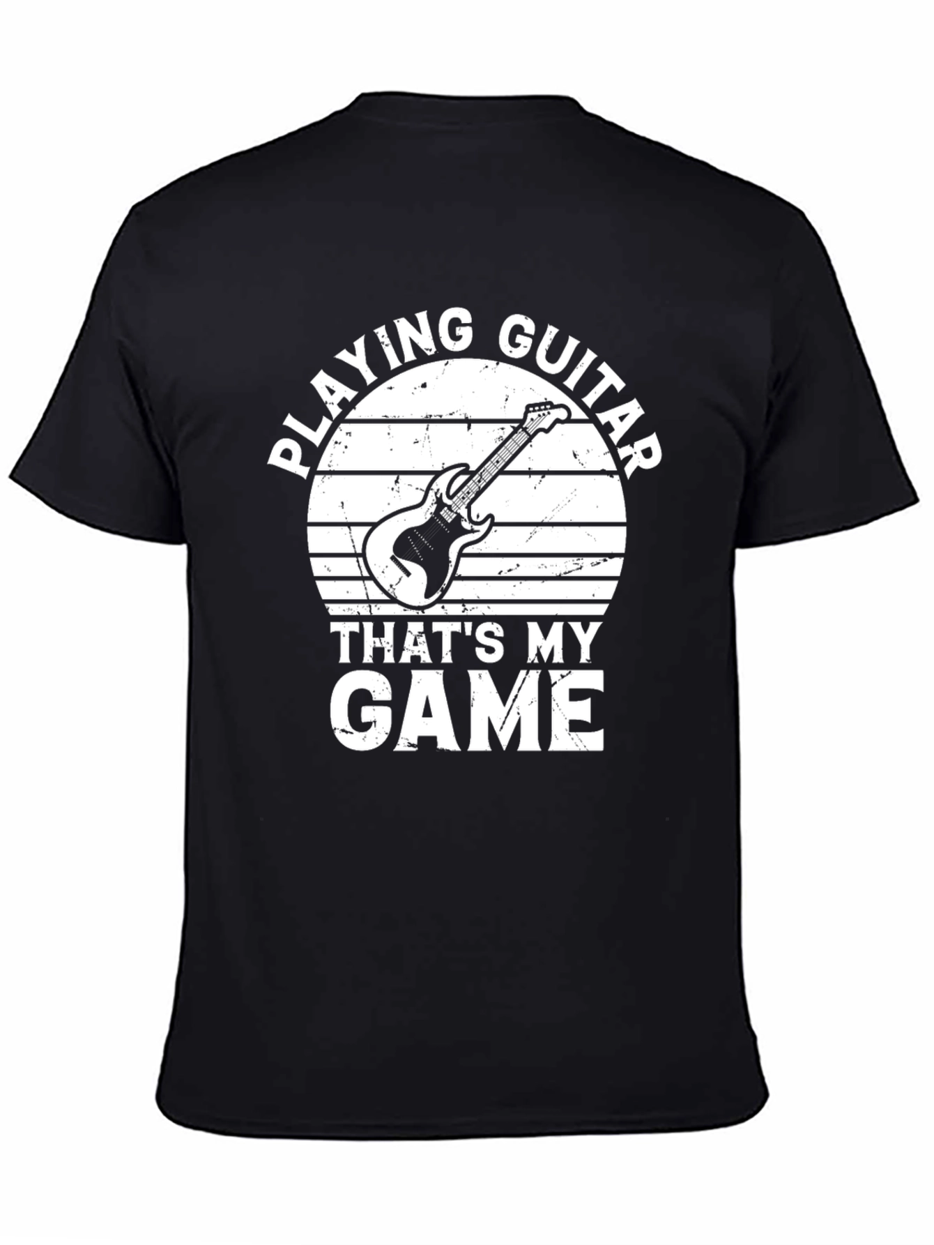 Black Playing Guitar T-Shirt - That's My Game view 4