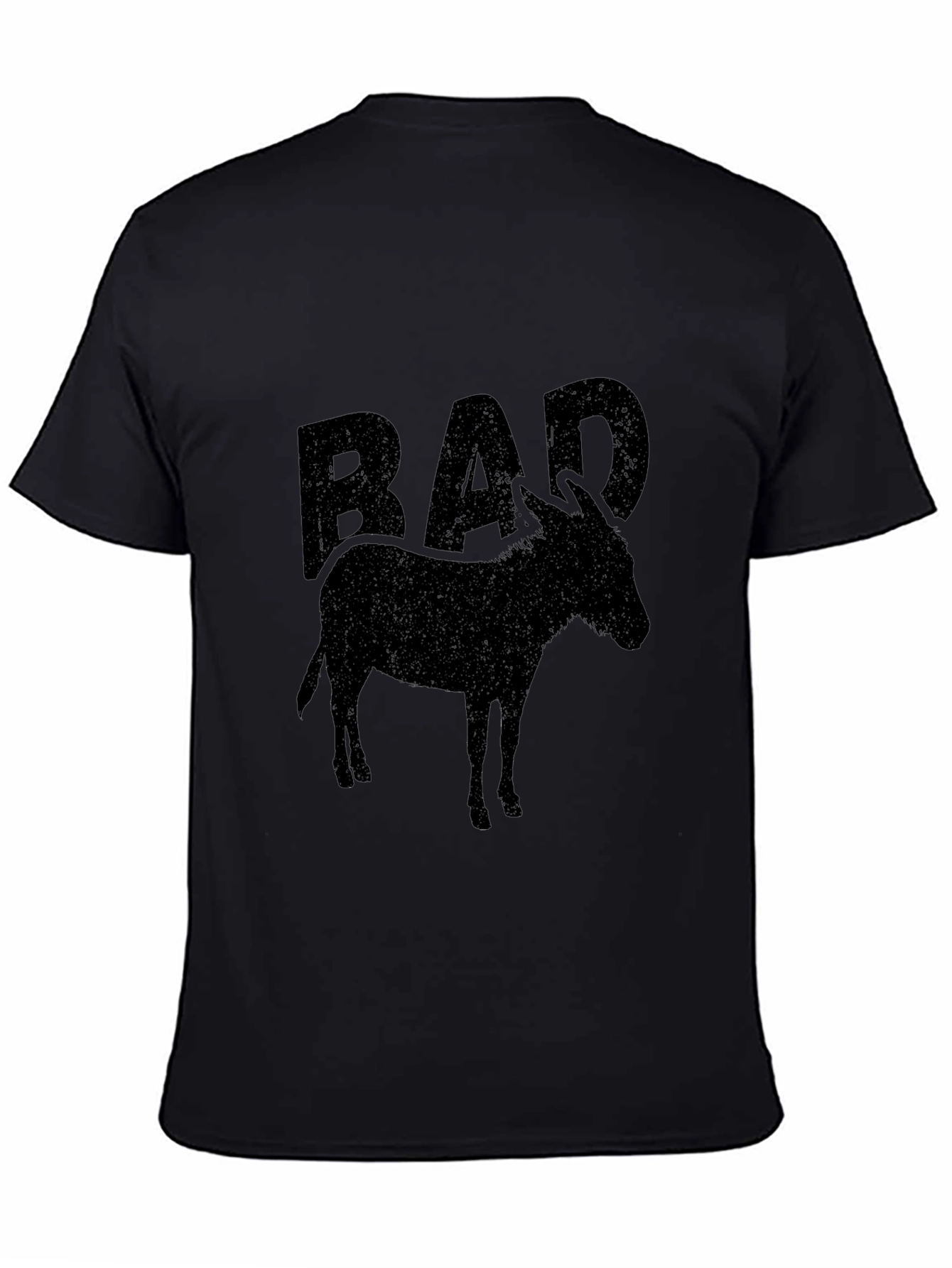 Black Bad A Donkey Graphic Tee - Black Crew Neck T-Shirt view 4