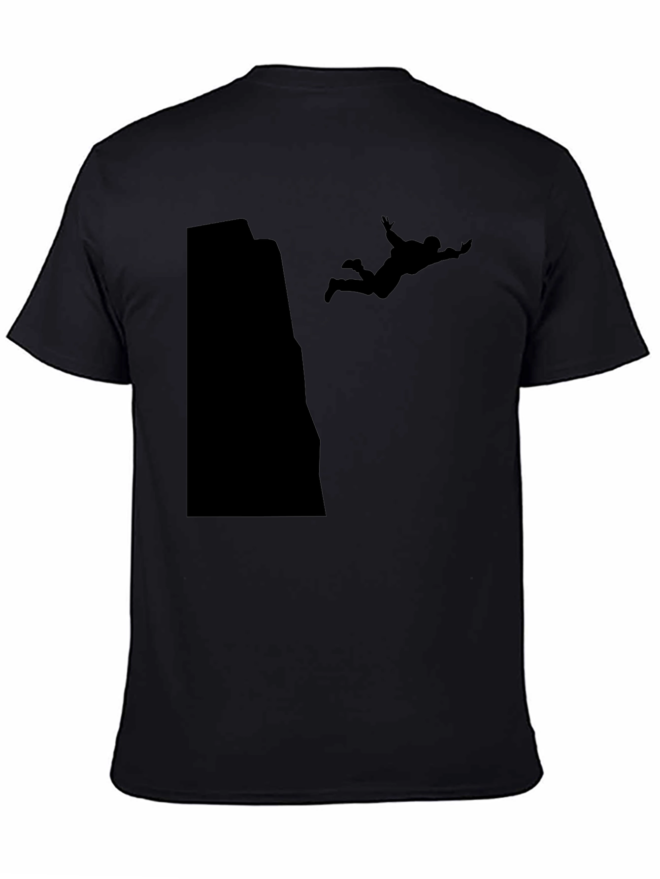 Black Daredevil Black Tee - Extreme Sports Silhouette Design view 4
