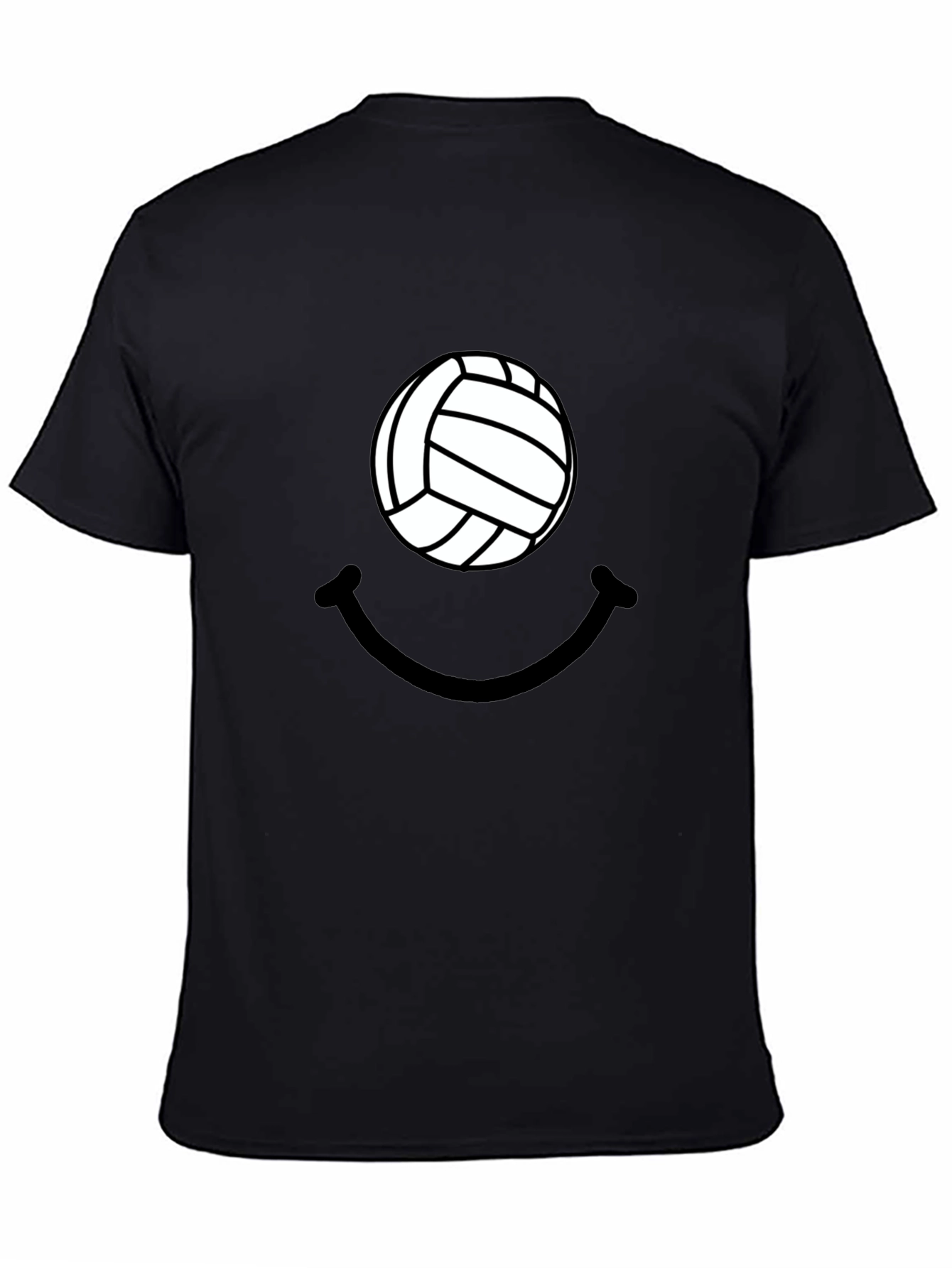 Black Volleyball Smiley Graphic Tee - Casual Comfort view 4