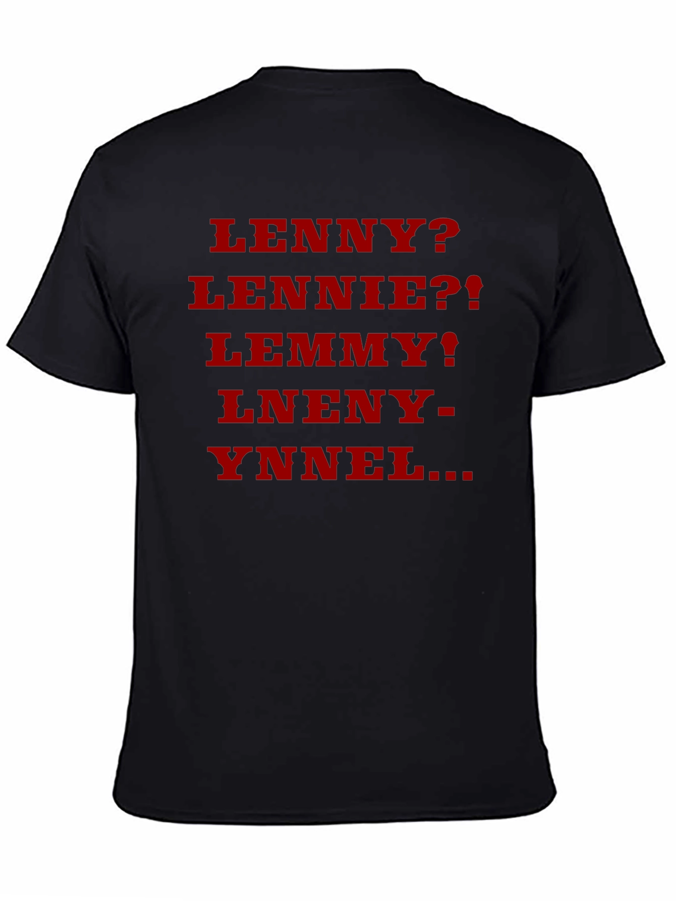 Black Lenny? Parody T-Shirt - Black Cotton Blend view 4