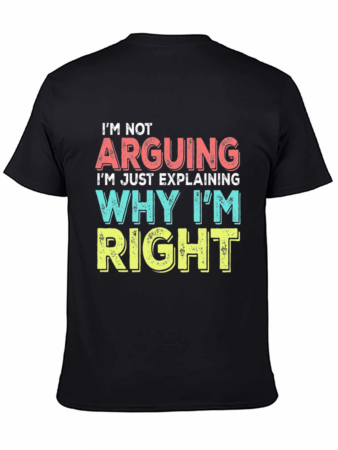 Black Funny "I'm Not Arguing" Graphic Tee - Sarcastic T-Shirt view 4