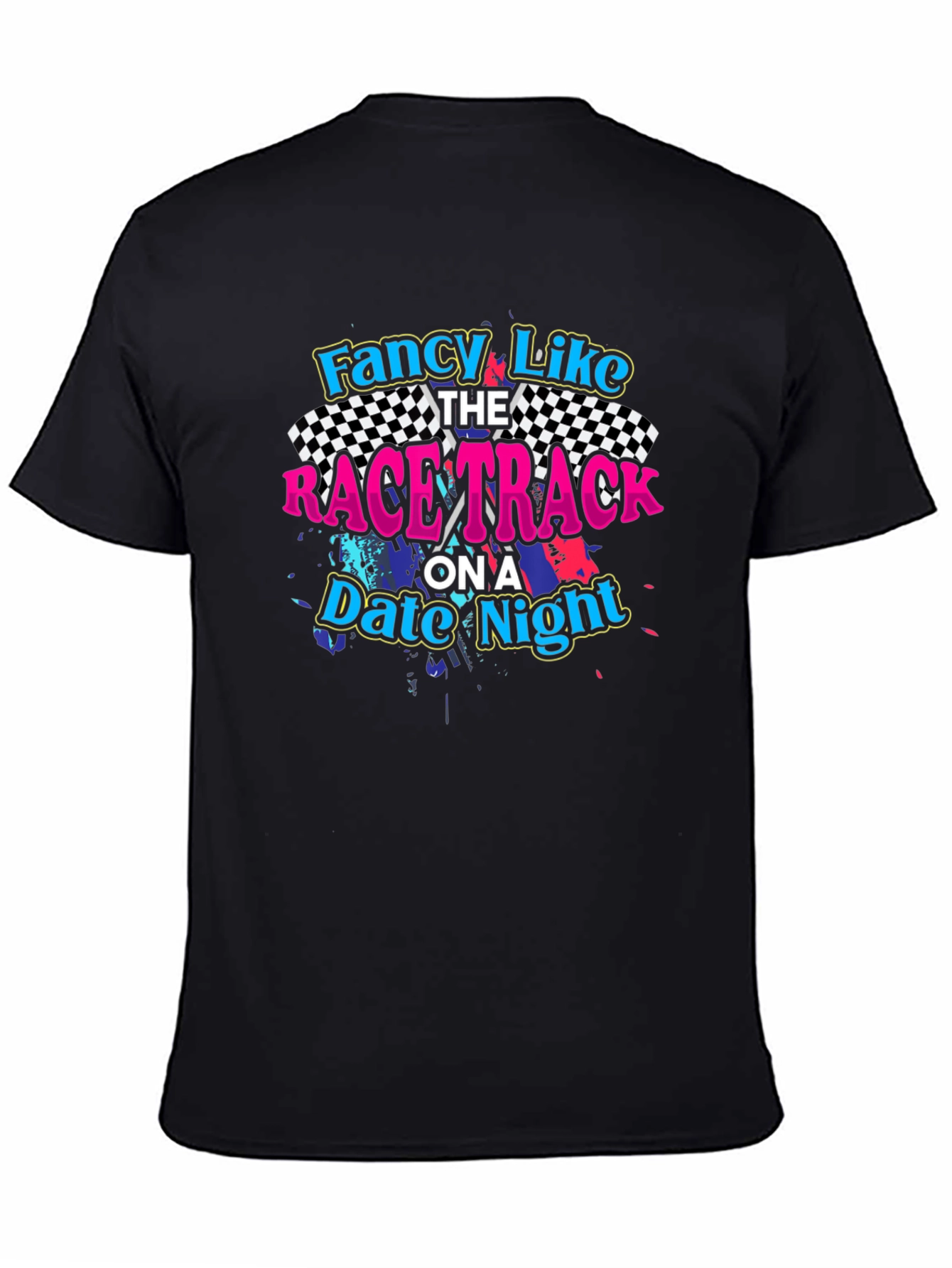 Black Fancy Like Race Track Date Night Black T-Shirt view 4