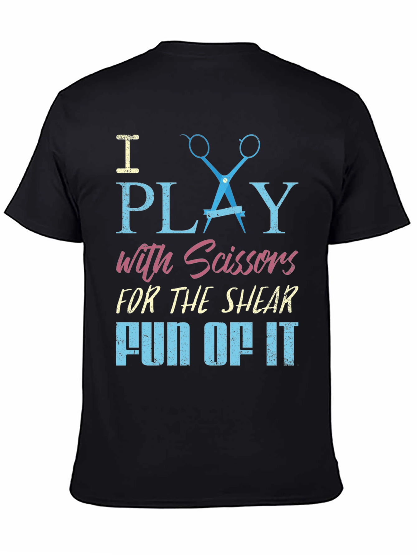 Black I Play With Scissors T-Shirt view 4