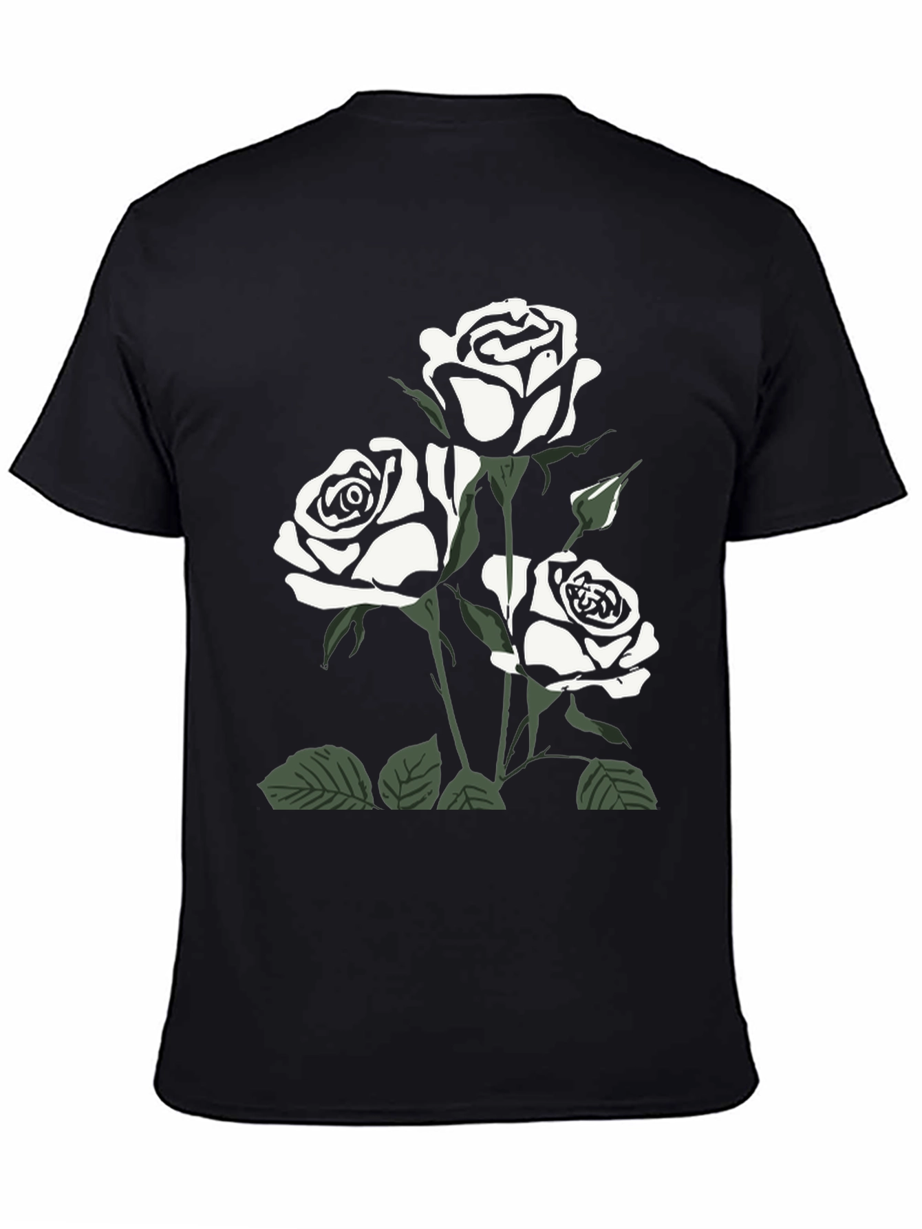 Black Black Rose Graphic Tee for Men view 4