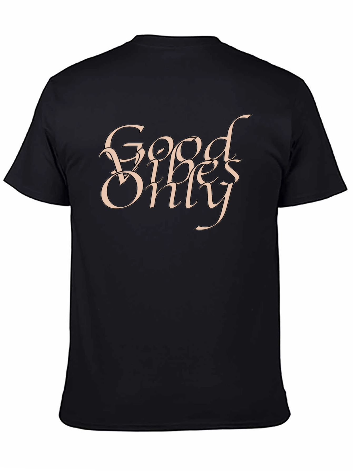 Black Good Vibes Only Graphic Black T-Shirt view 4