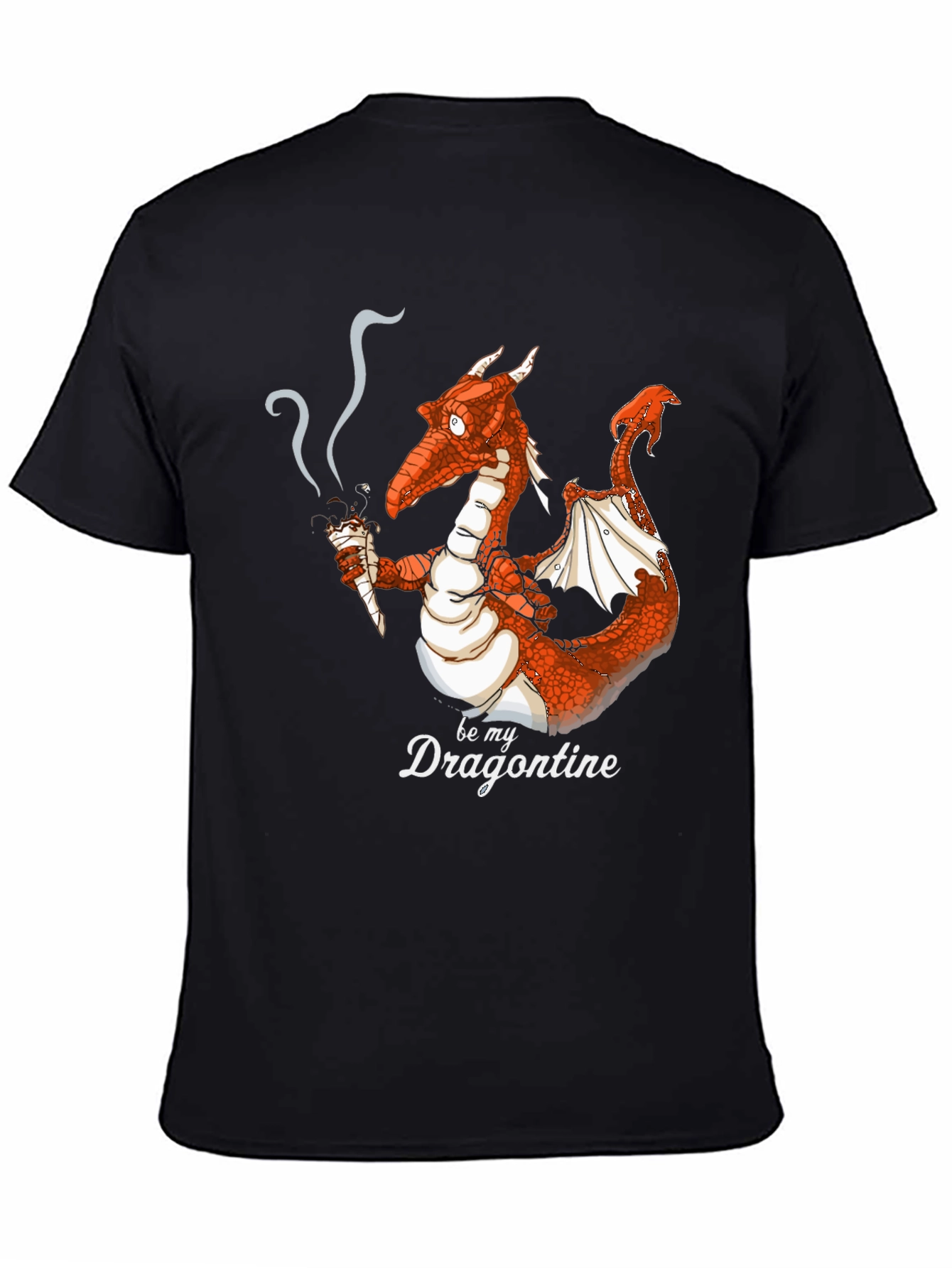Black Dragon Smoking Ice Cream Funny Graphic Tee view 4