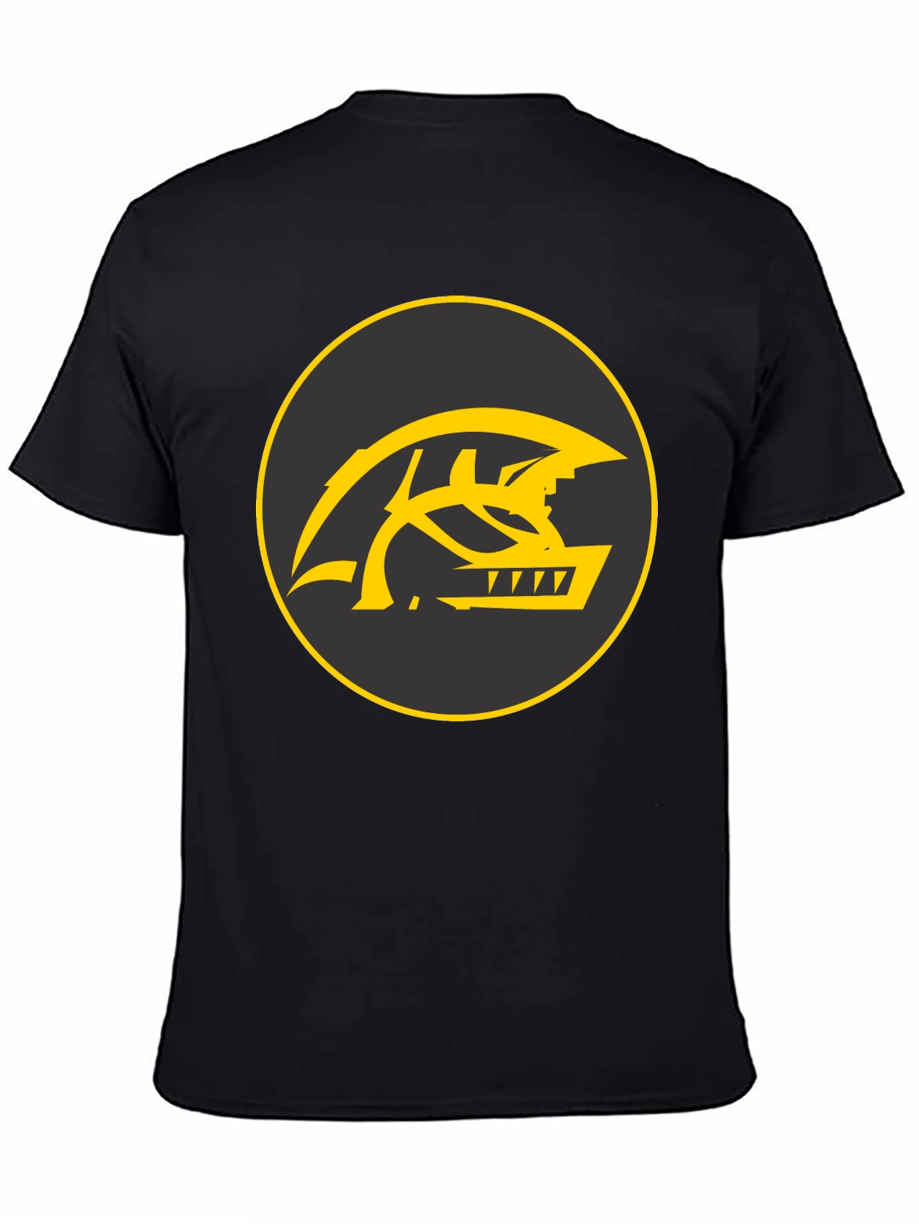Black Men's Black T-Shirt with Yellow Monster Logo view 4
