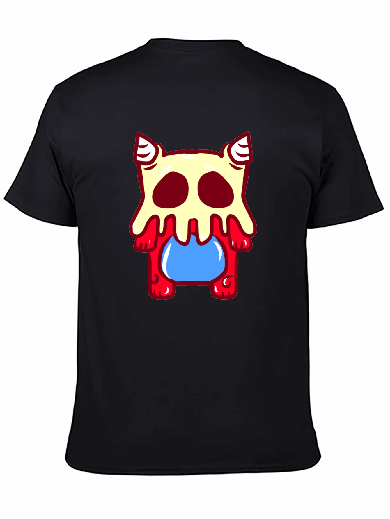 Black Cartoon Monster Graphic Tee - Black view 4