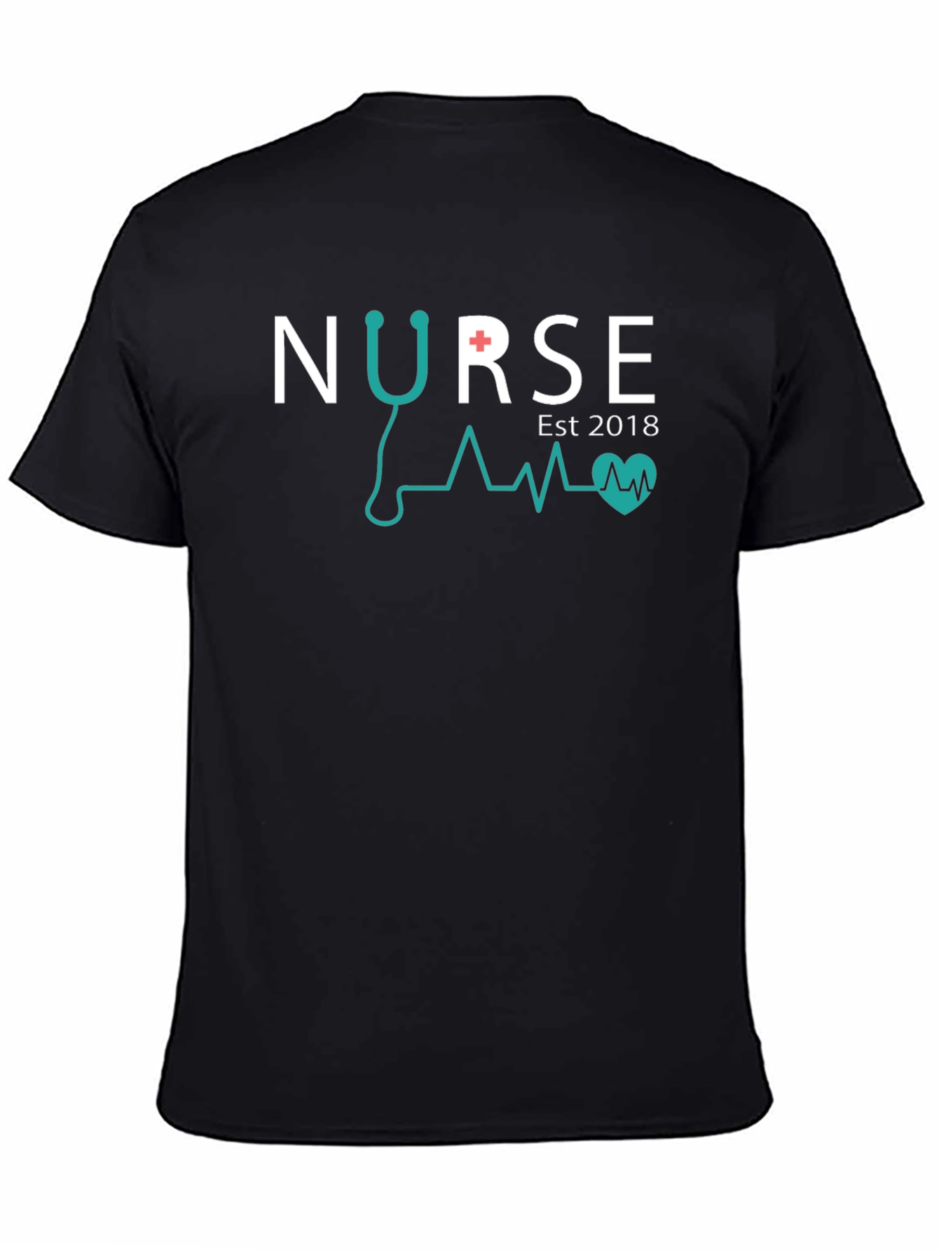 Black Nurse Est 2018 T-Shirt Black view 4