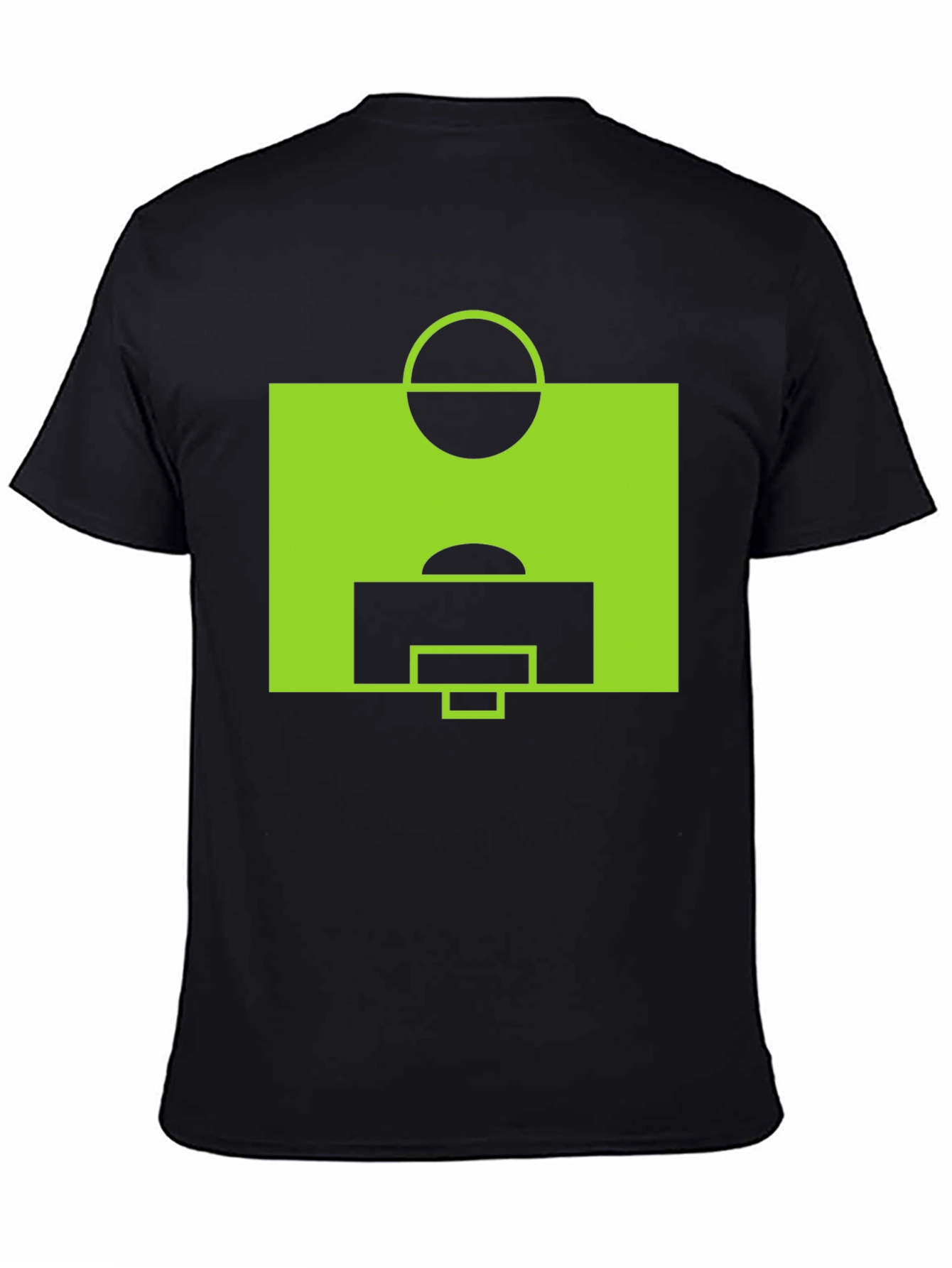 Black Soccer Field Graphic Tee - Black Cotton view 4