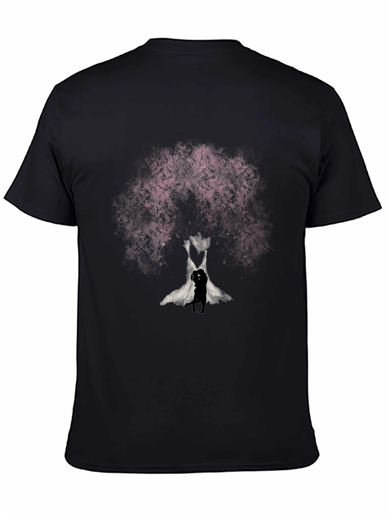 Black Love Tree Graphic Tee - Unique Romantic Design view 4