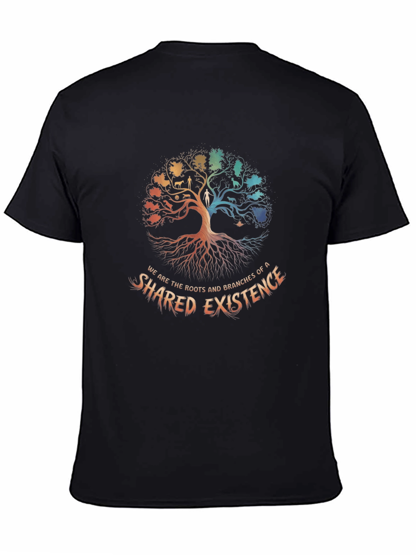 Black Shared Existence Tree Graphic T-Shirt view 4