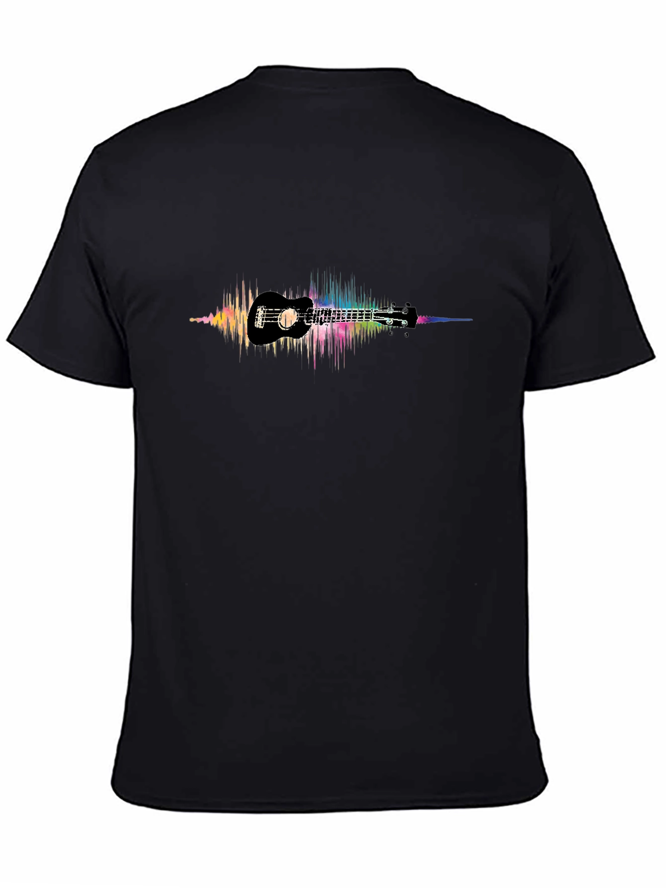 Black Ukulele Soundwave Graphic Tee view 4