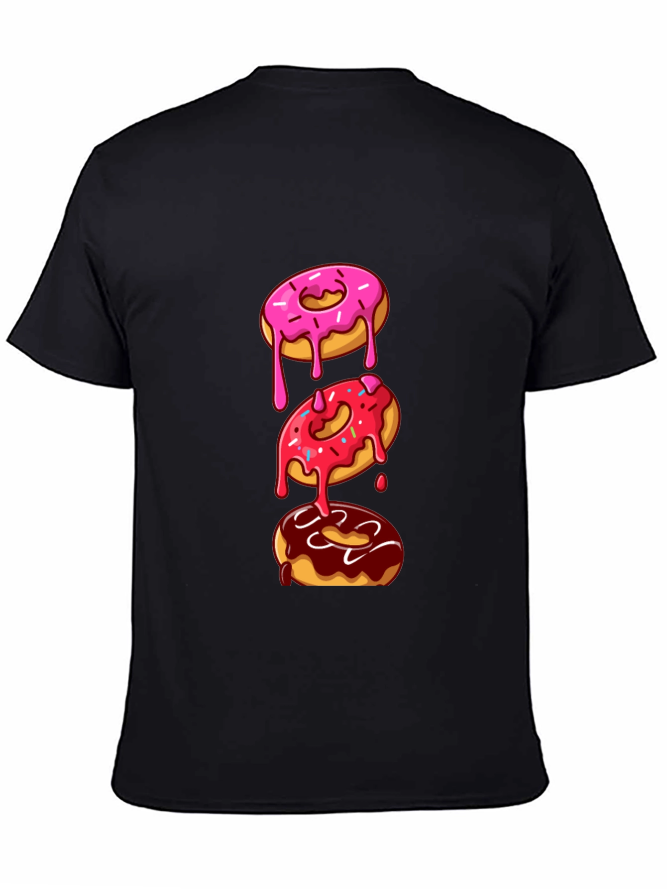 Black Donut Stack Graphic Tee - Fun & Trendy Style view 4