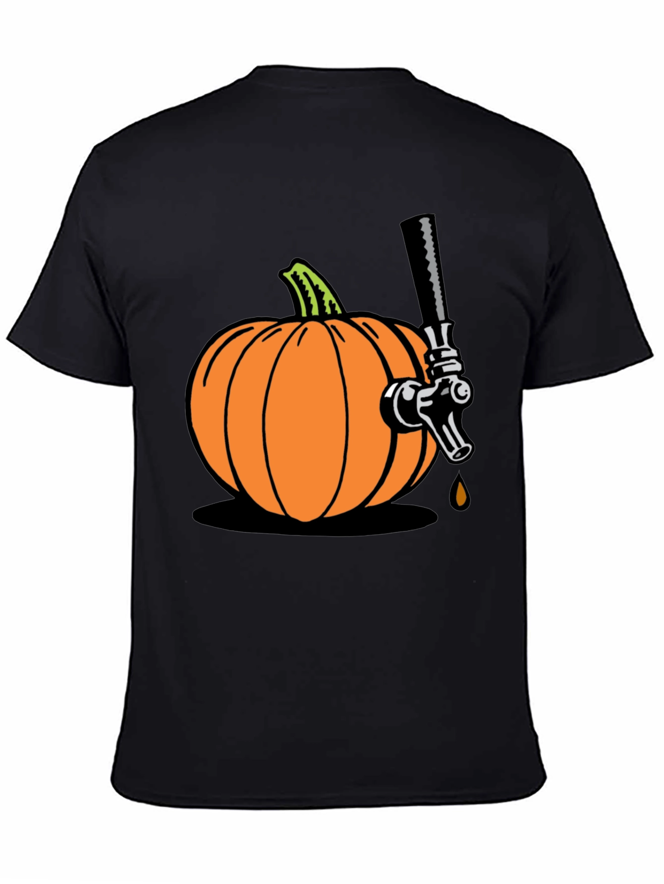 Black Pumpkin Beer Tap Graphic Tee view 4