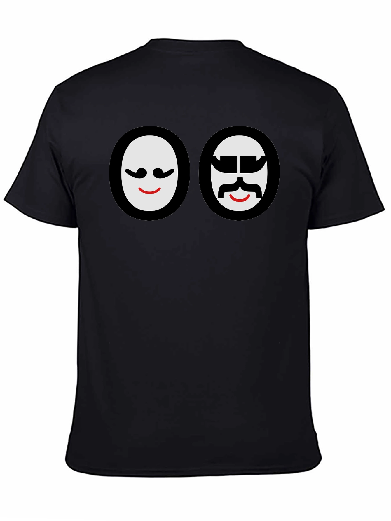 Black Funny Faces Graphic Black T-Shirt view 4