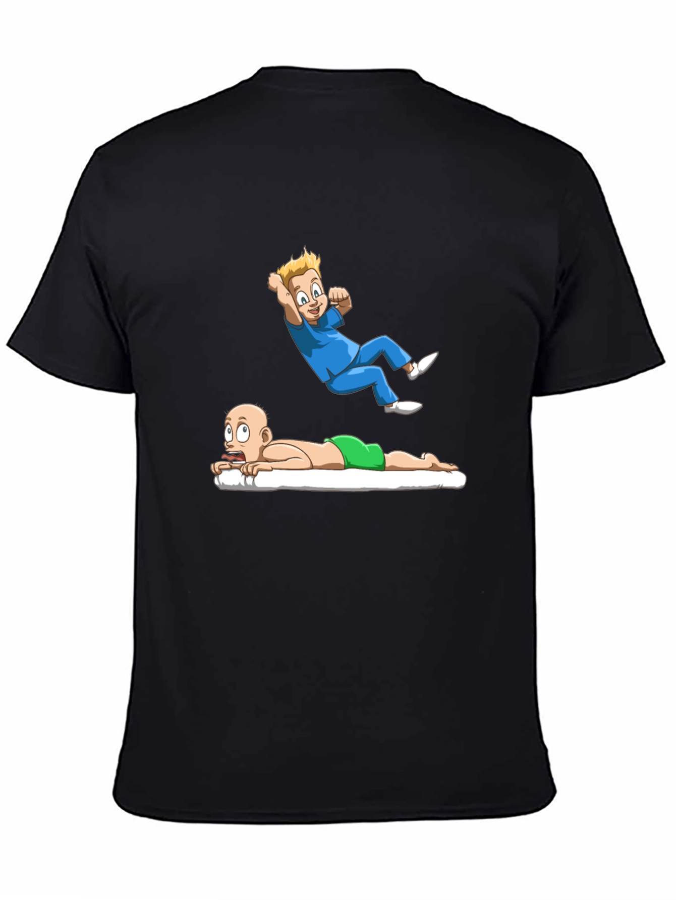 Black Cartoon Graphic Tee - Massage Therapy Humor view 4