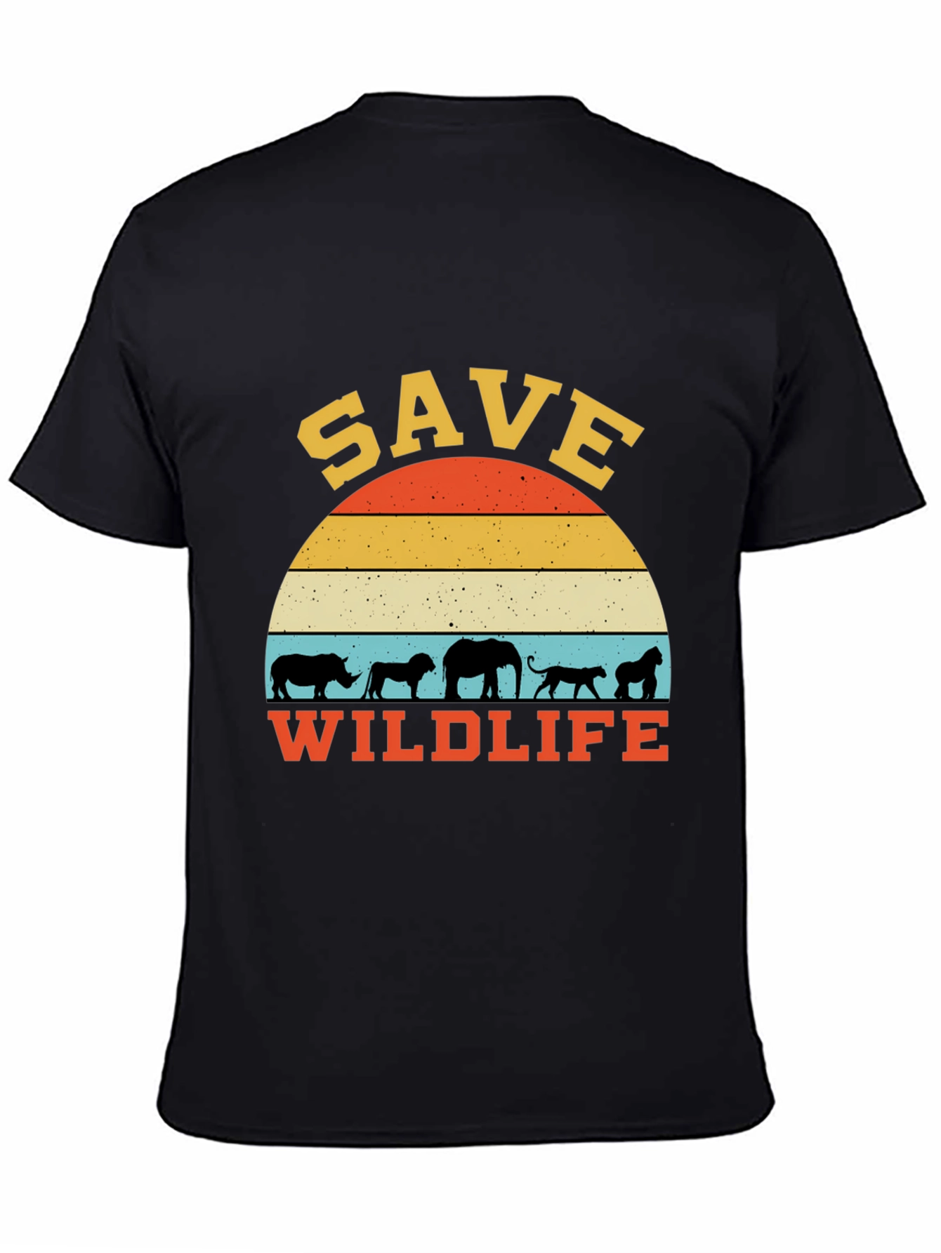 Black Save Wildlife T-Shirt - Graphic Tee view 4