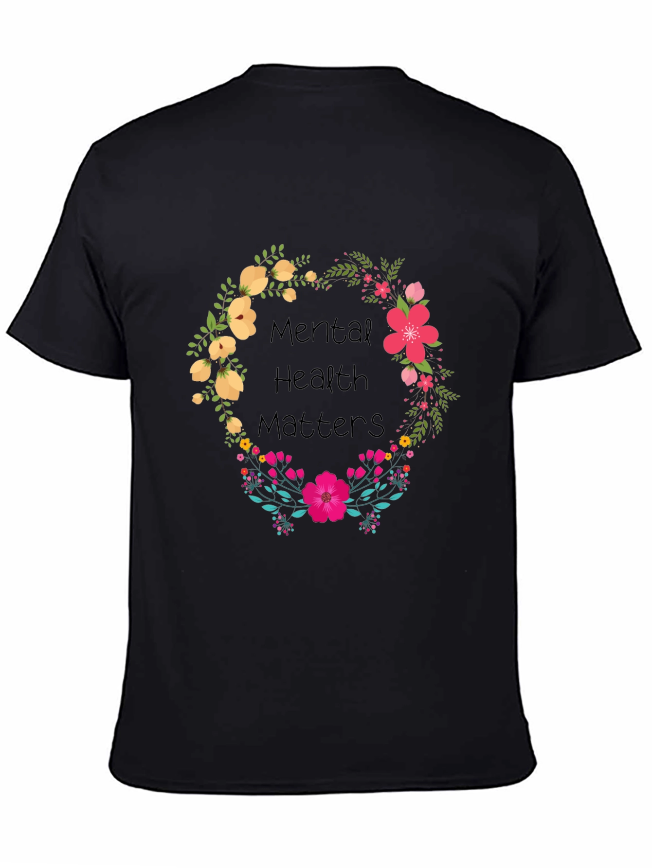 Black Mental Health Matters Floral Tee view 4