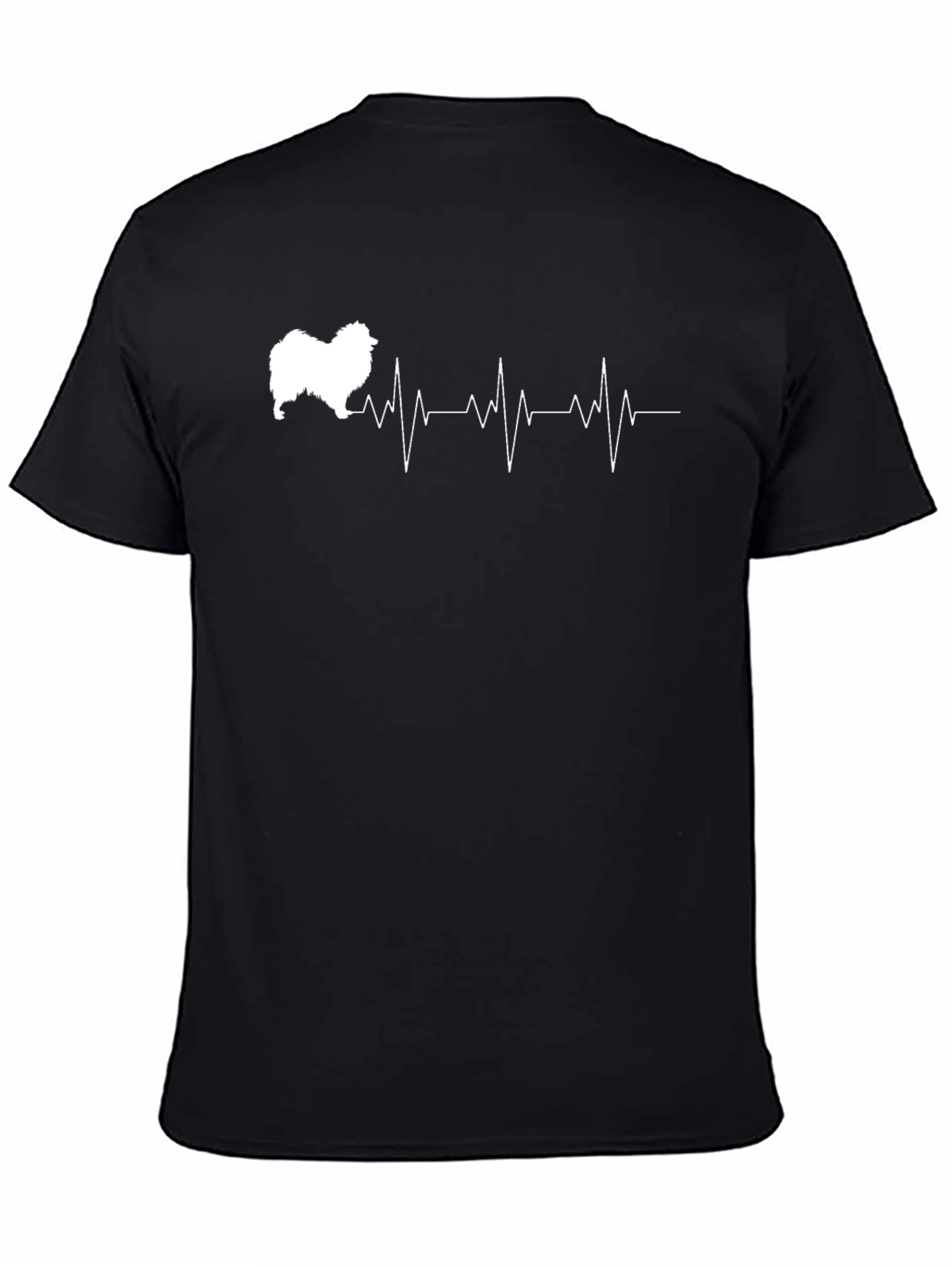 Black Dog Heartbeat Graphic Tee - Black Cotton T-Shirt view 4