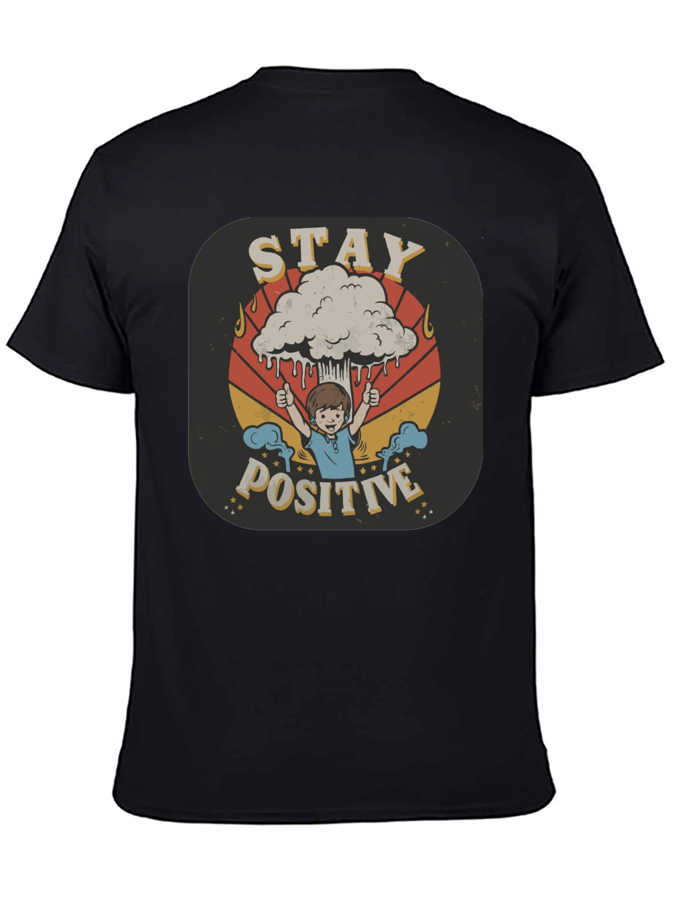 Black Stay Positive Graphic Tee - Unisex Black T-Shirt view 4