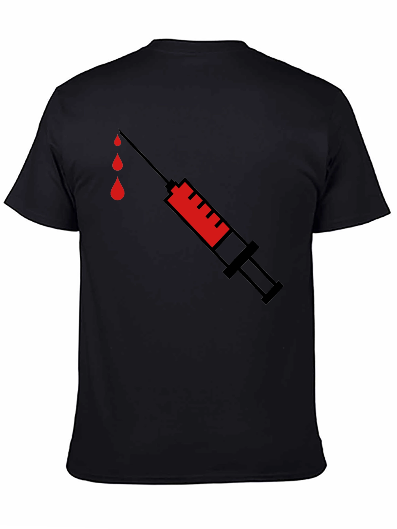 Black Syringe Graphic Tee - Black Cotton T-Shirt view 4
