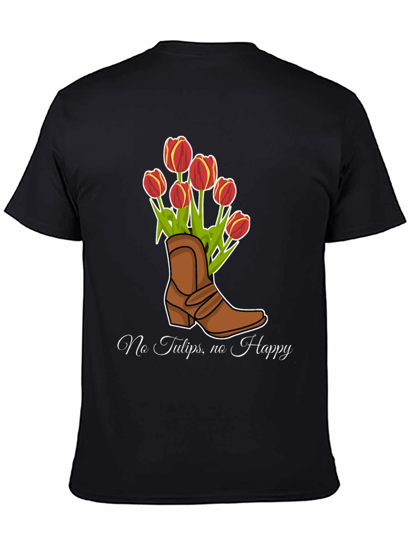 Black No Tulips, No Happy Graphic Tee view 4