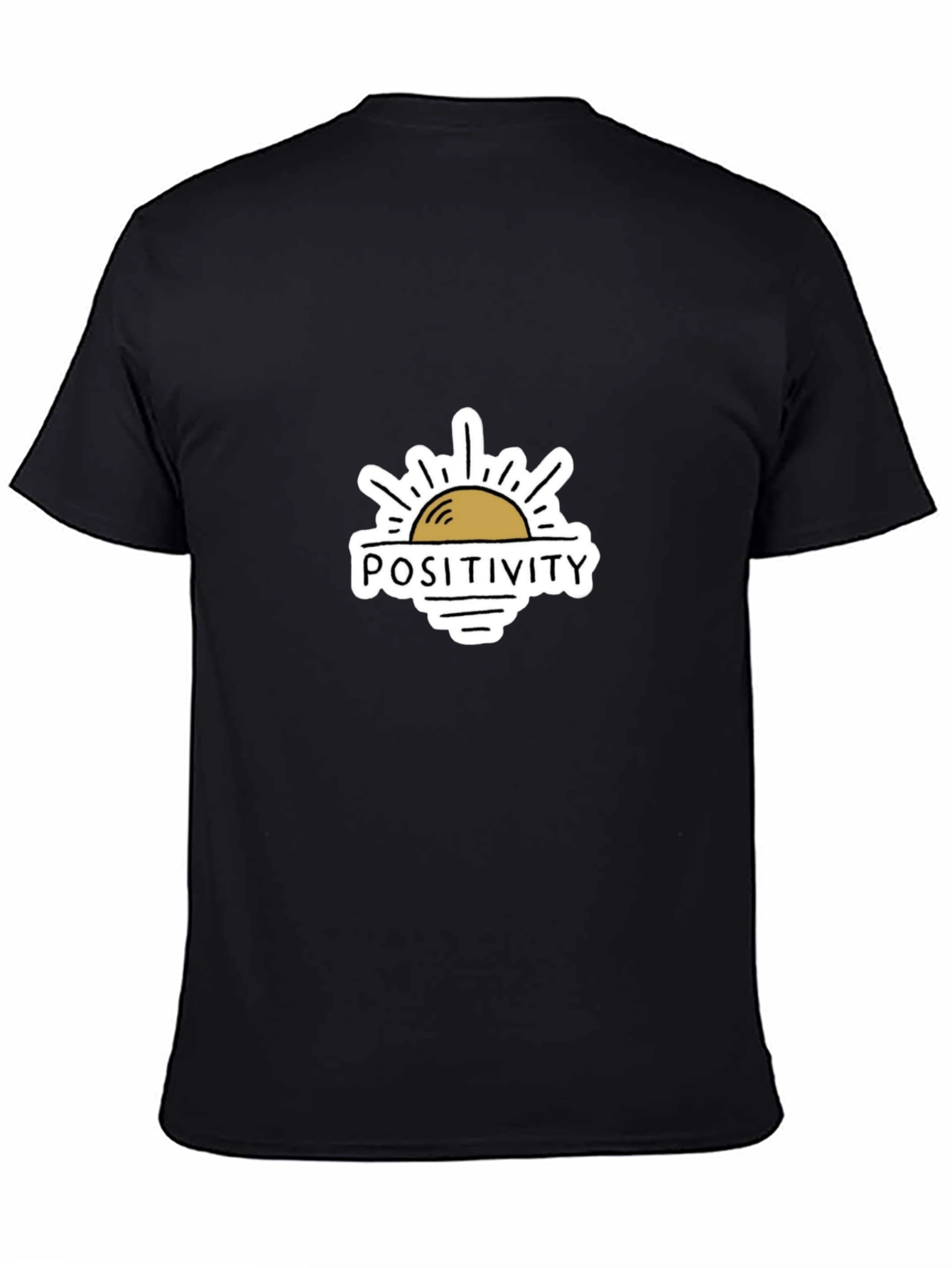 Black Positivity Sun Graphic T-Shirt - Mens Black Tee view 4