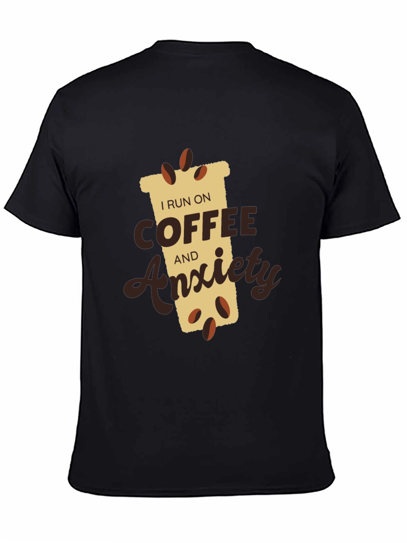 Black Coffee & Anxiety T-Shirt - Funny Graphic Tee view 4
