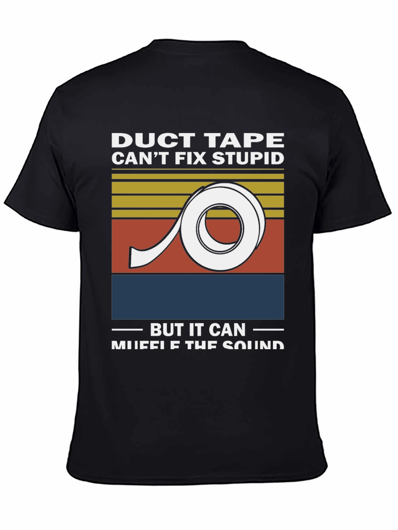 Black Duct Tape Muffle Funny Humor T-Shirt view 4