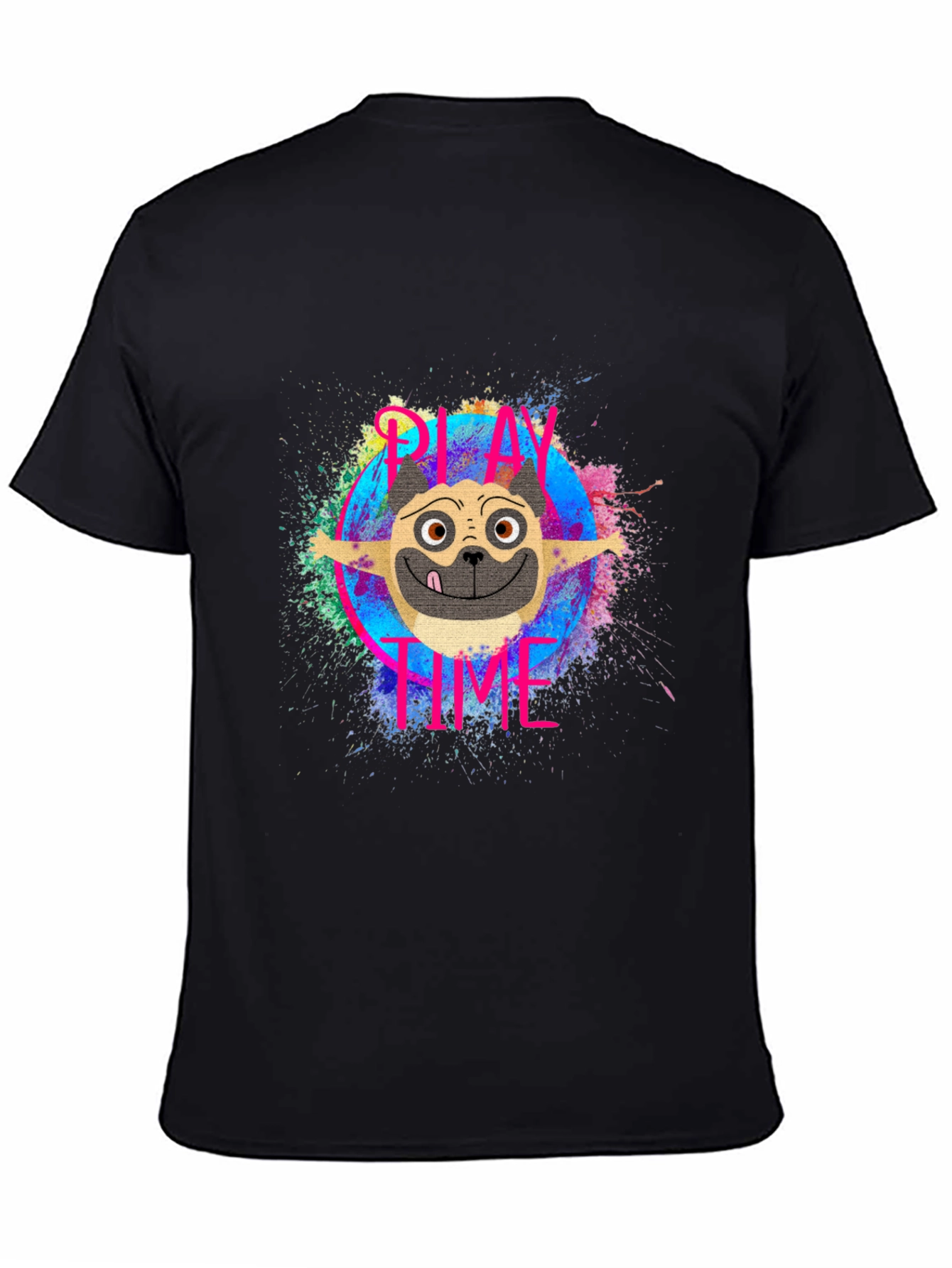 Black Play Time Dog Graphic T-Shirt view 4