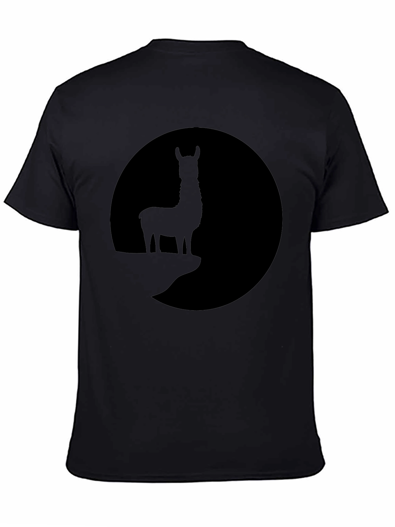 Black Llama Silhouette Graphic Tee - Black T-Shirt view 4
