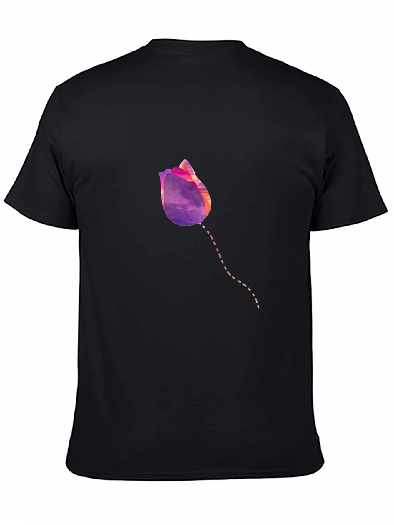 Black Tulip Sunset Graphic T-Shirt - Modern Casual Tee view 4