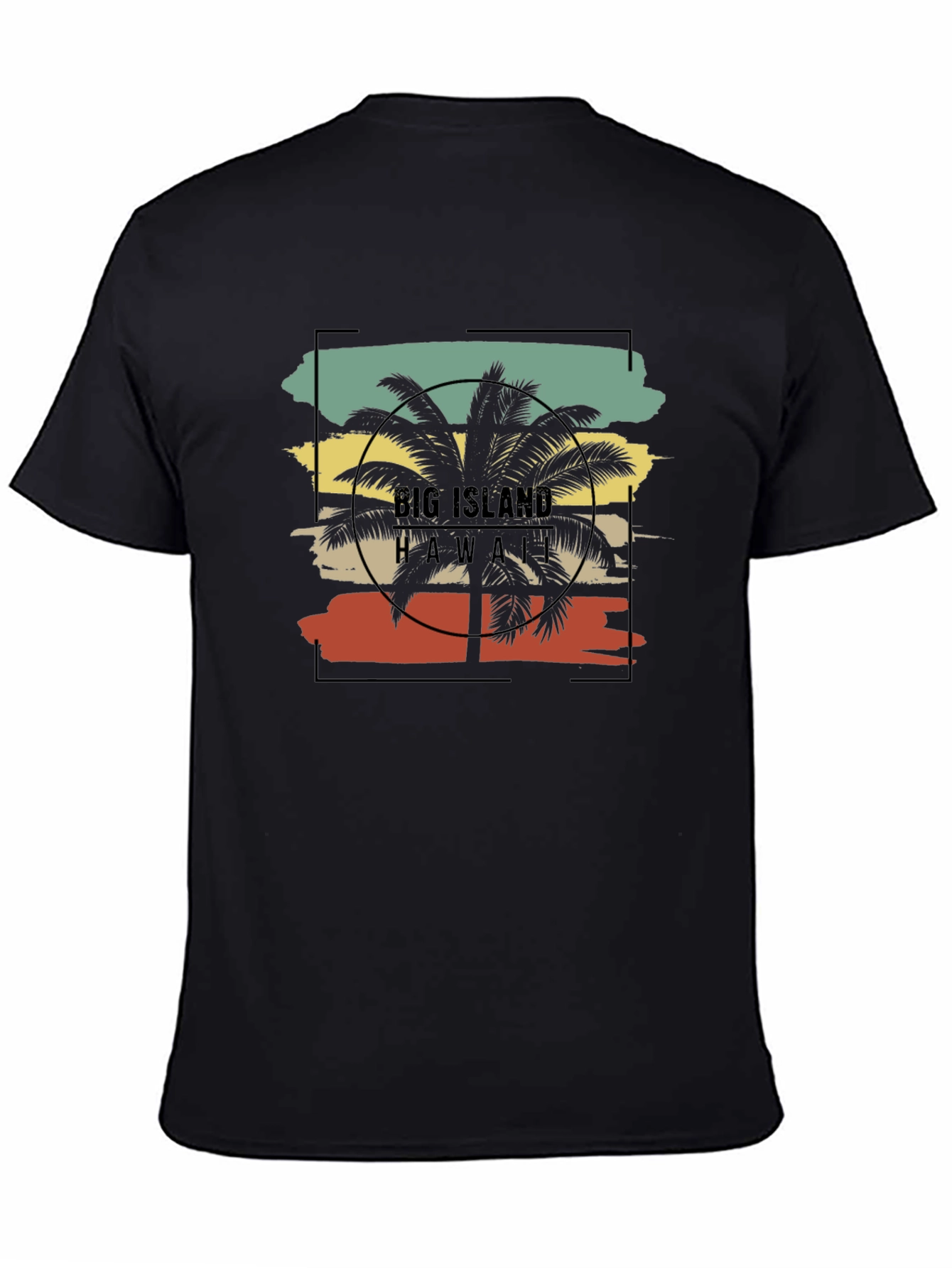 Black Big Island Hawaii Palm Tree Graphic Tee view 4